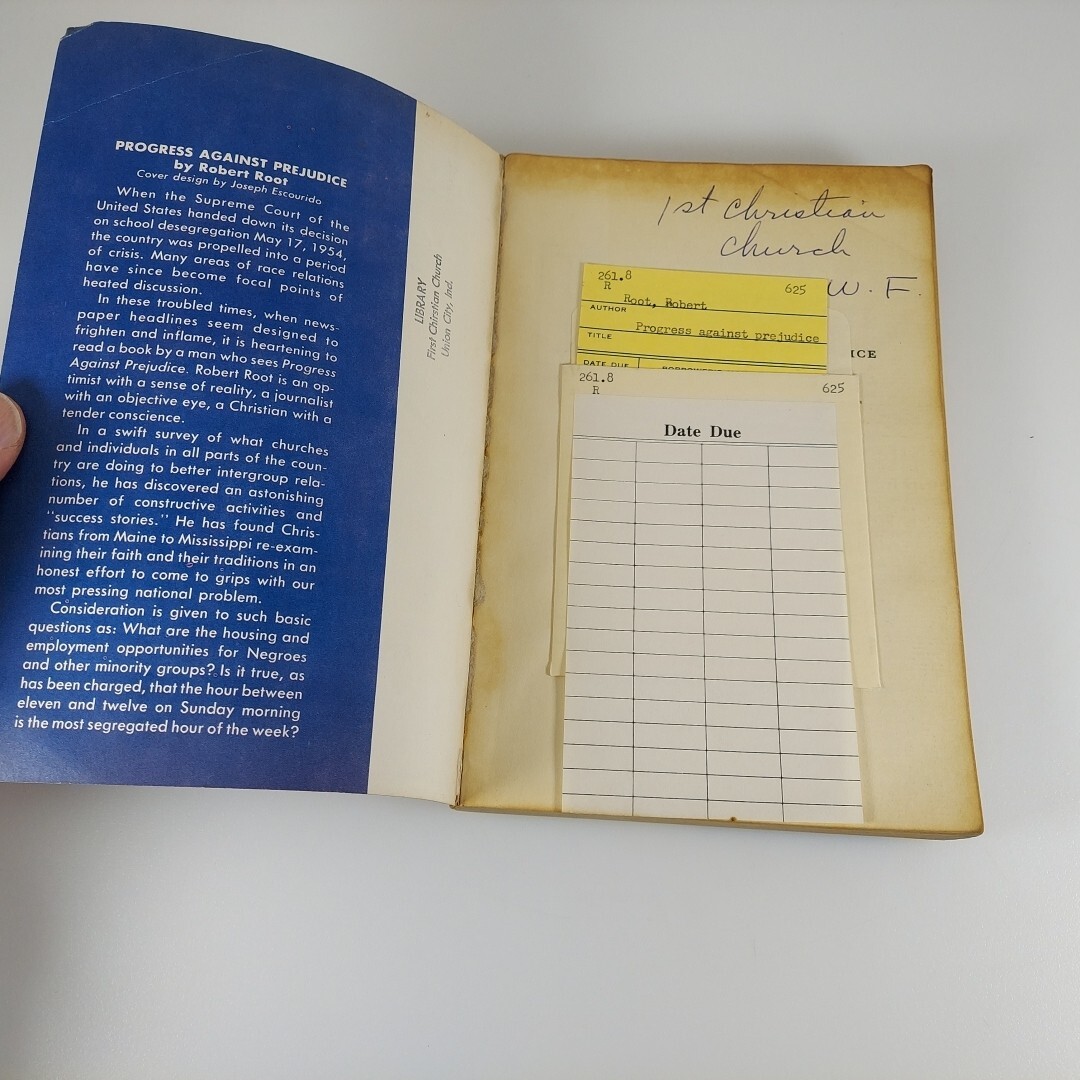 Progress Against Prejudice Robert Root 1957 Friendship Press PB Ex-Library