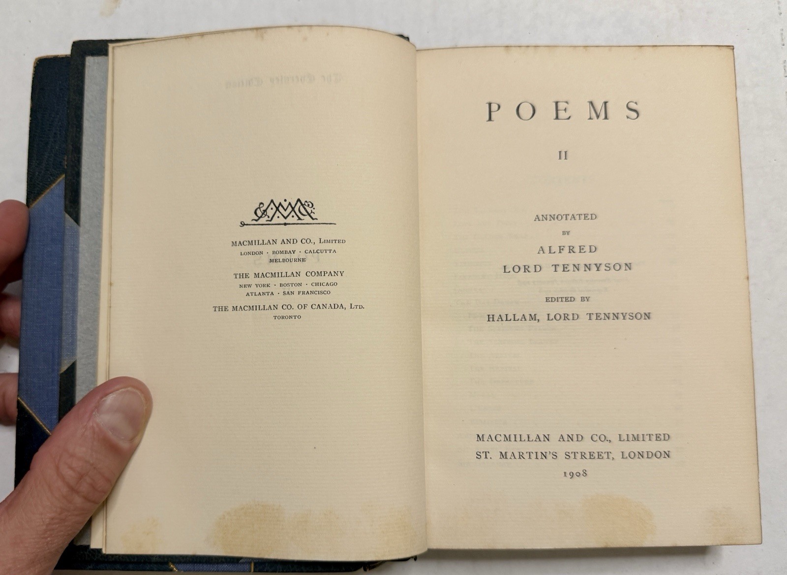 Tennyson Poems Vol I II 1908 Macmillan Eversley Edition Lynde Selden Bookplate