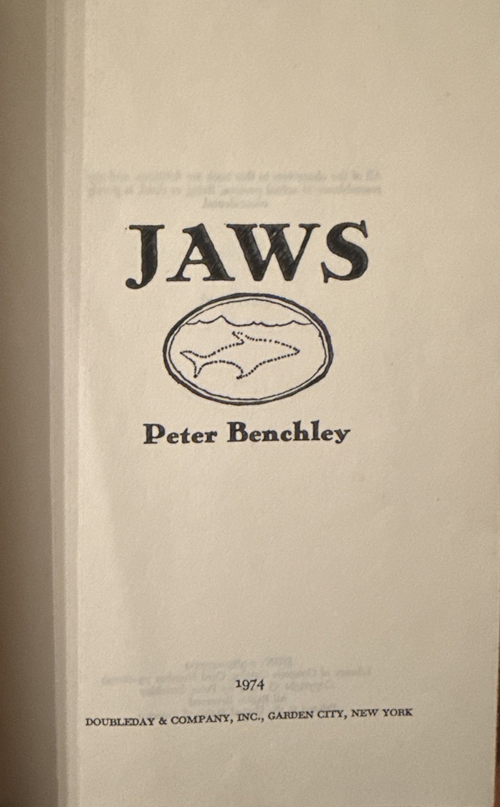 JAWS by Peter Benchley 1974 First Edition HC/DJ P31 SIGNED!