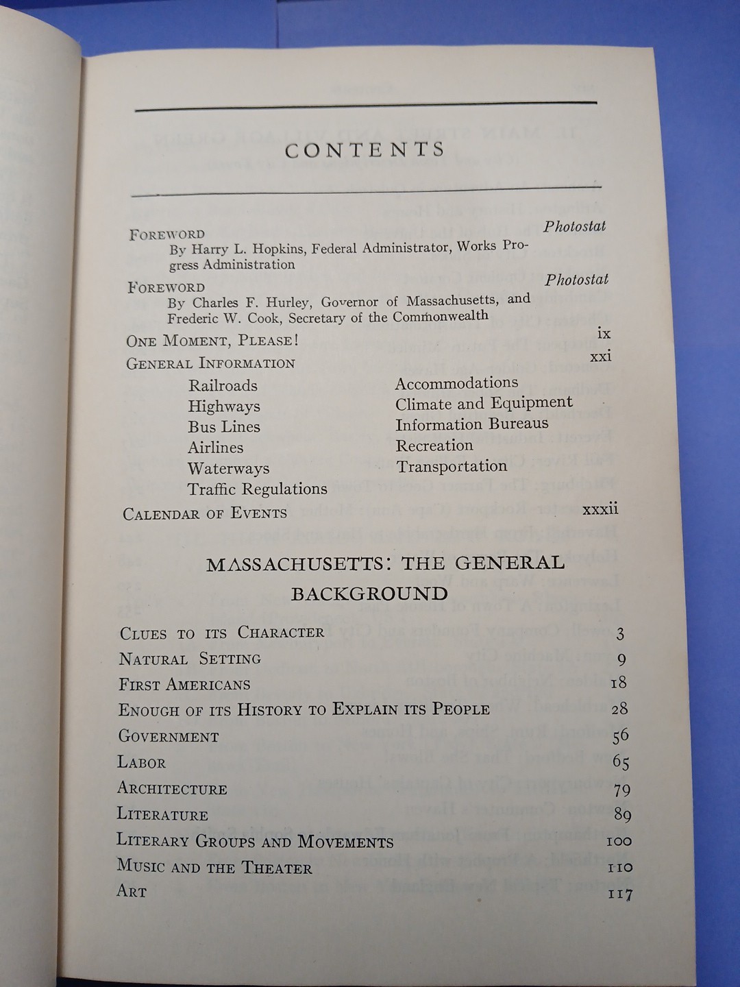 Massachusetts: A Guide to its Places and People (1937, Hardcover) with Map