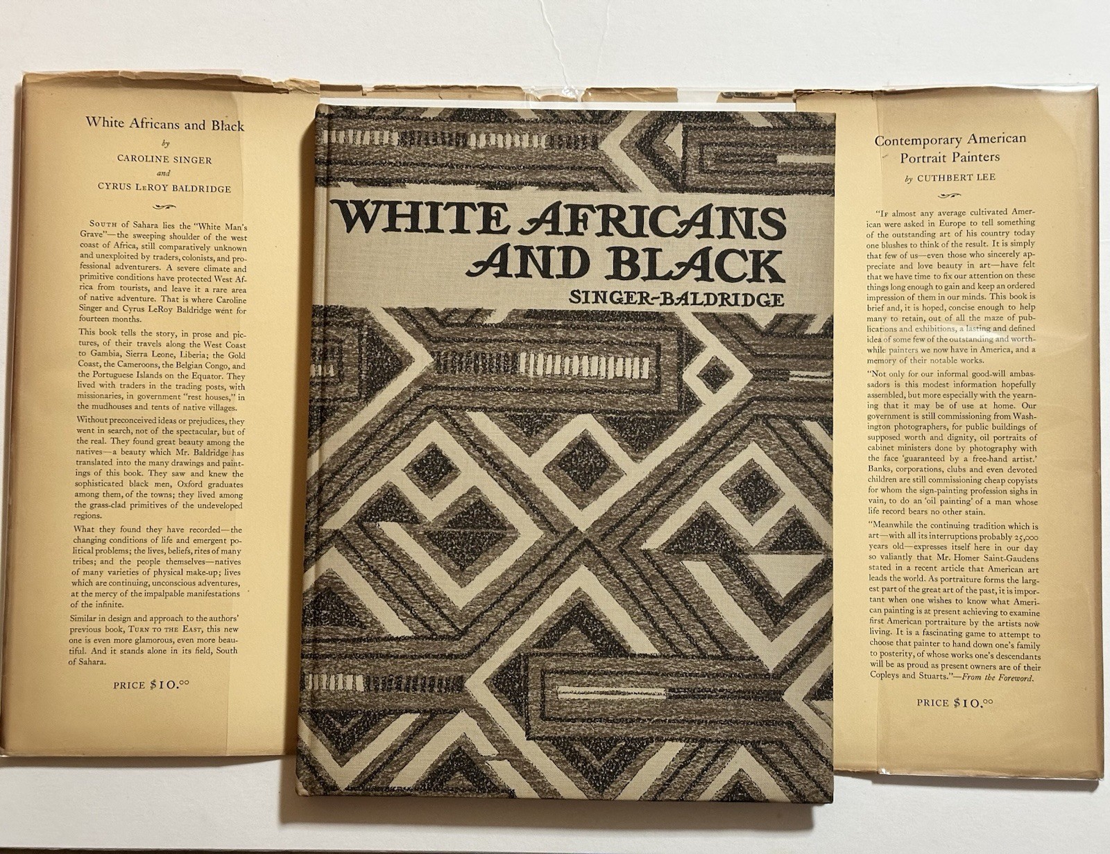 WHITE AFRICANS and BLACK by Singer & Baldridge 1929, SIGNED (x2) 1st Ed. HC w/DJ