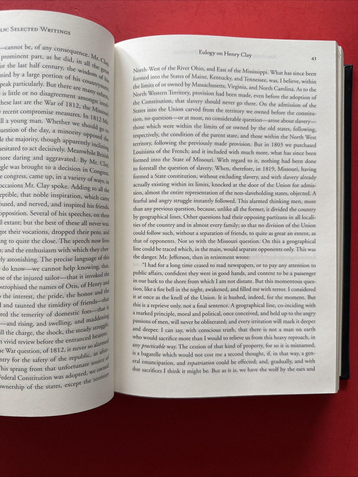 ABRAHAM LINCOLN SELECTED WRITINGS – SPEECHES, PROCLAMATIONS, LETTERS – LEATHER