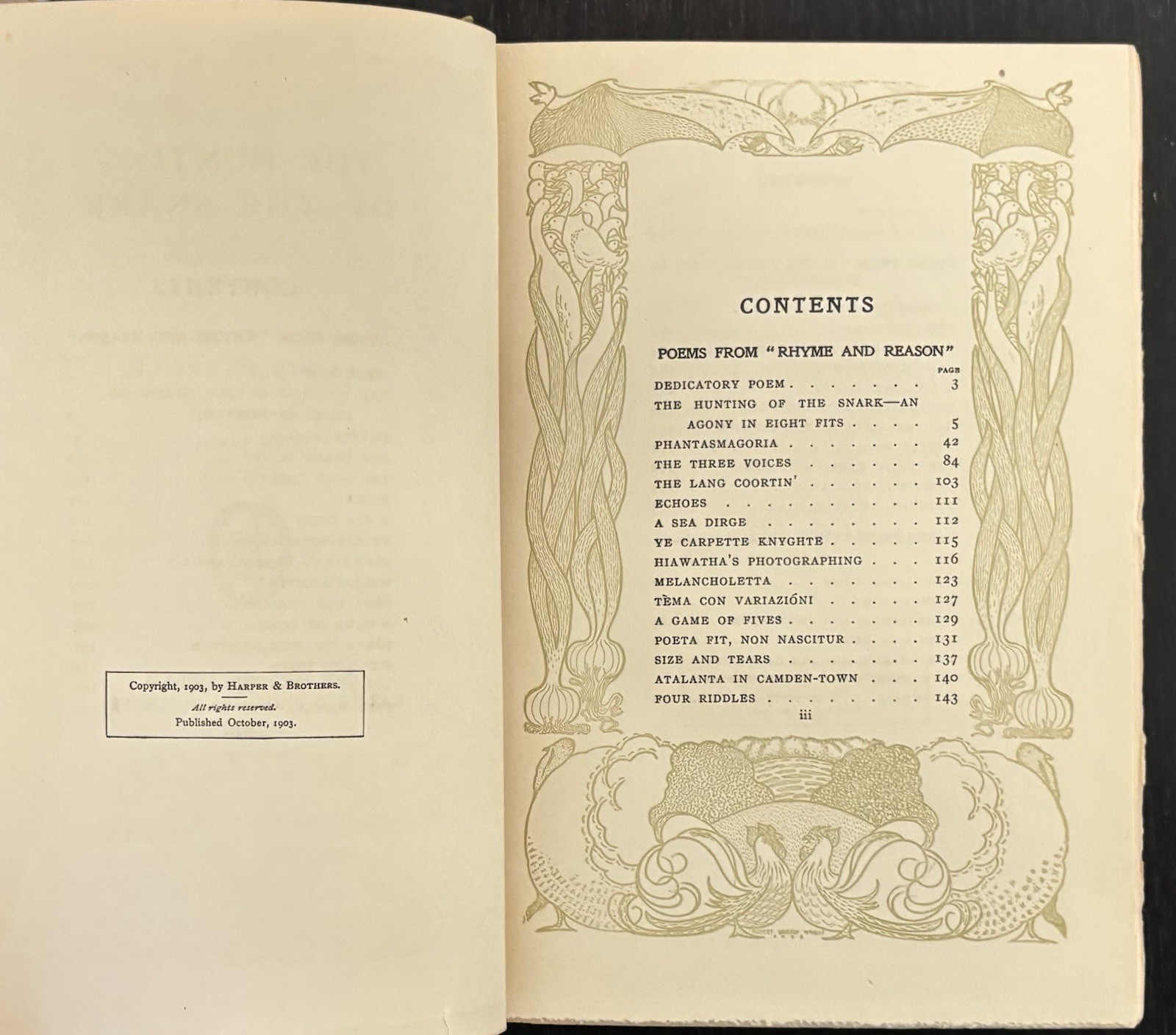 THE HUNTING OF THE SNARK AND OTHER POEMS BY LEWIS CARROLL 1903 – ILLUSTRATED
