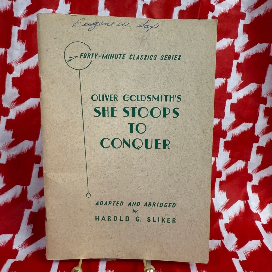 Vintage 1946 She Stoops to Conquer Play Script Row Peterson Forty-Minute Series