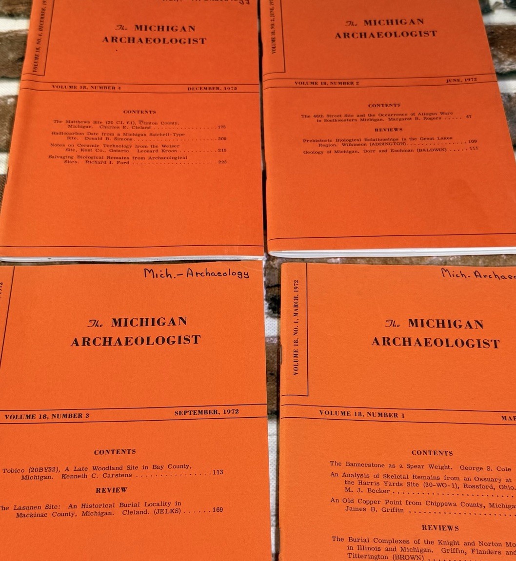 The Michigan Archaeologist Vol. 18 Numbers 1-4 1972