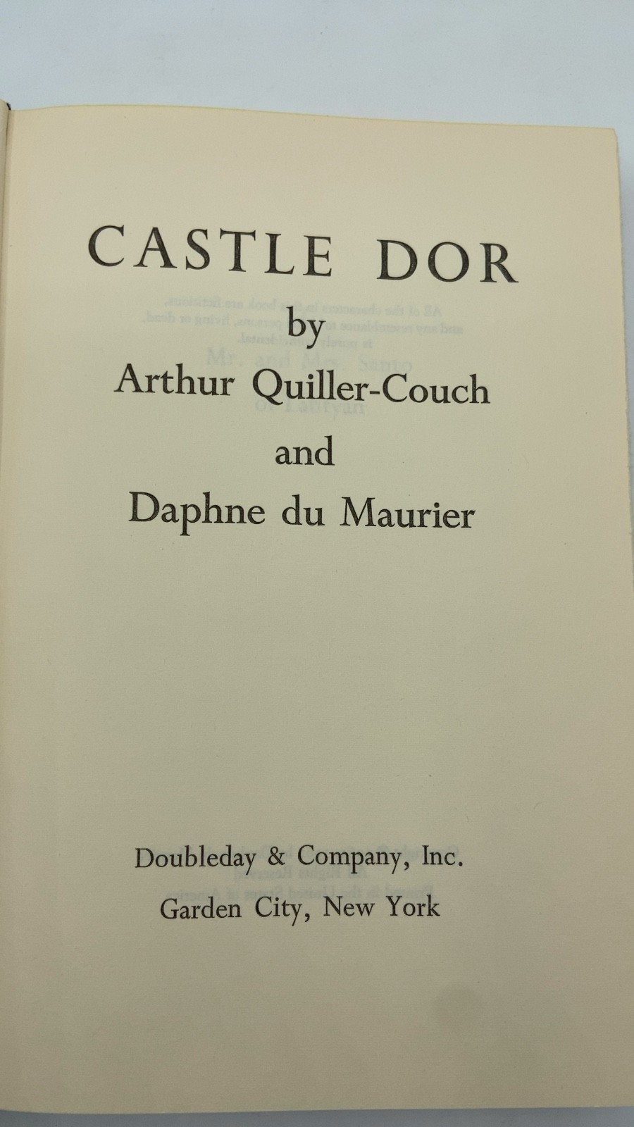 Castle Dor Arthur Quiller-Couch and Daphne du Maurier Hardcover 1962