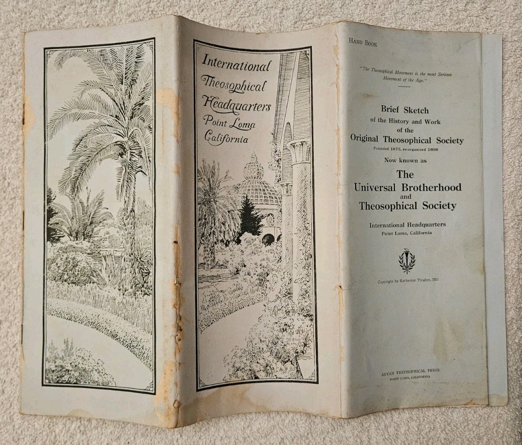 1915 Point Loma California Theosophical Society Hand Book Raja-Yoga College Rare