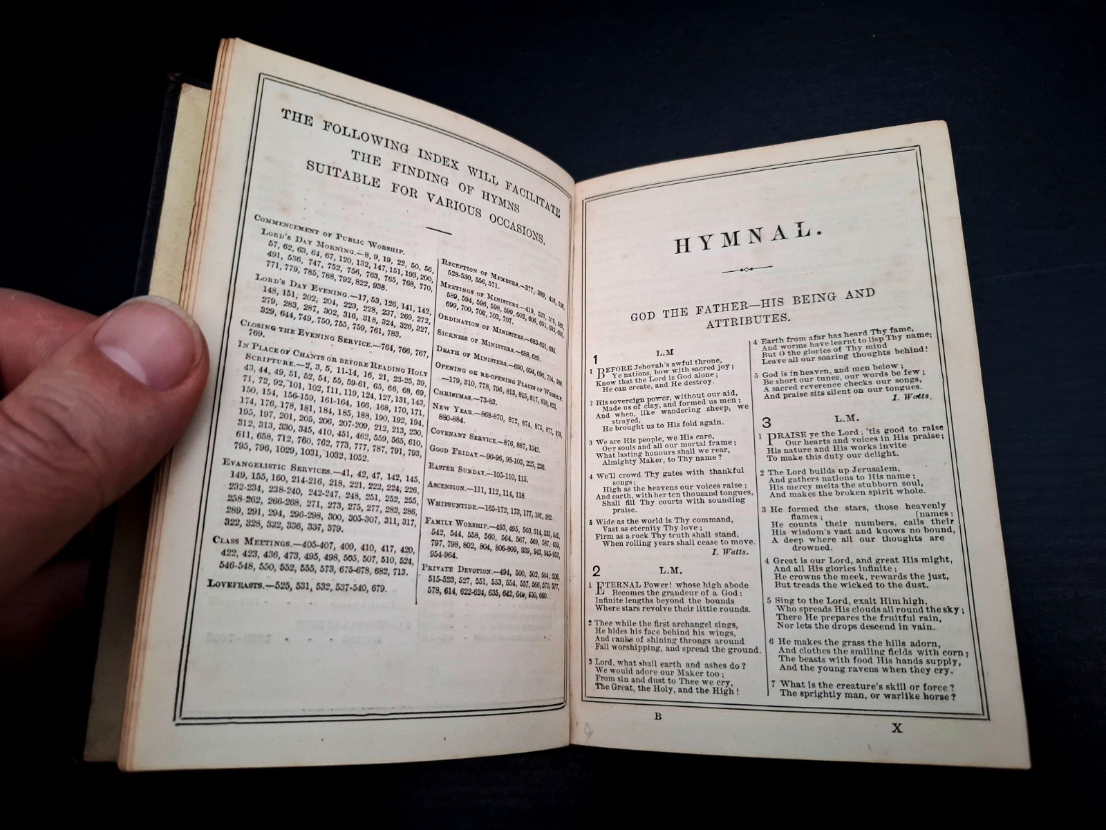 1896 – Primitive Methodist Hymnal, Fine Black Leather Bound
