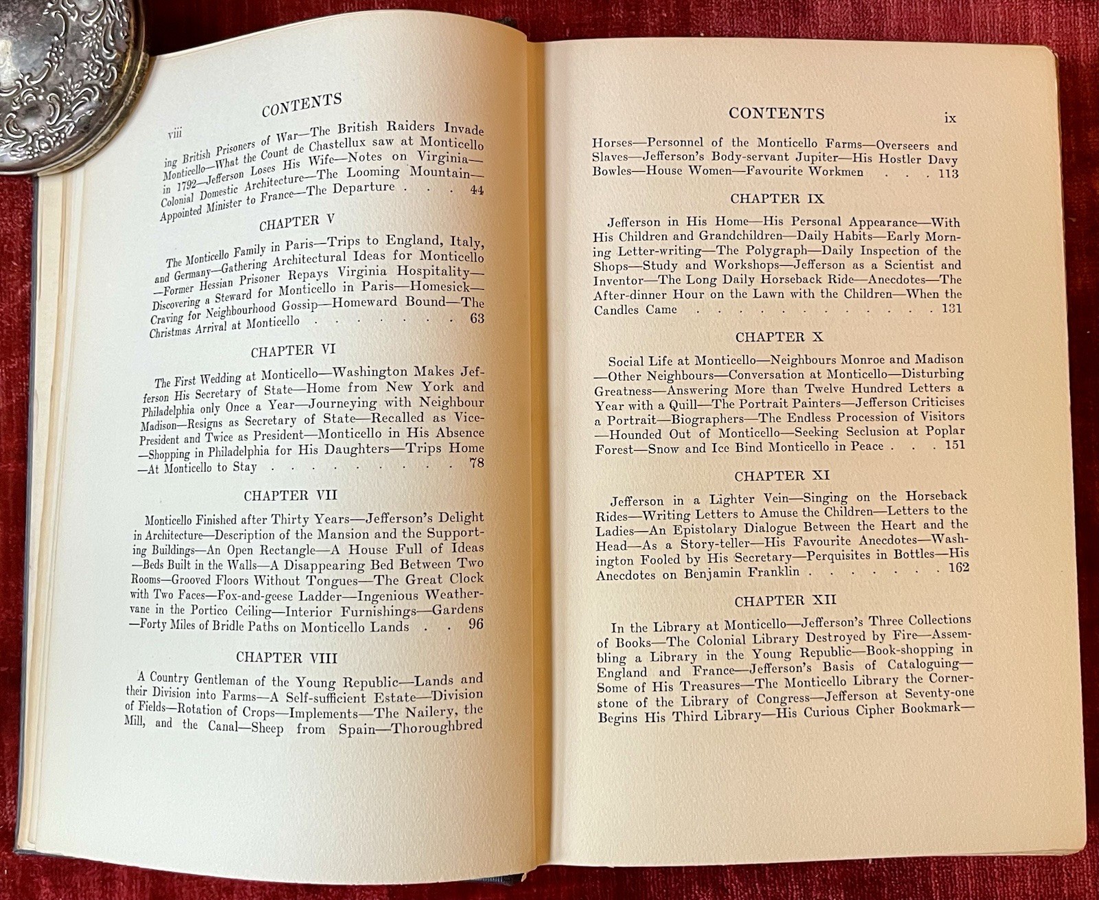 Vintage 1925 Antique Book Jefferson and Monticello Signed Wilstach Illustrated