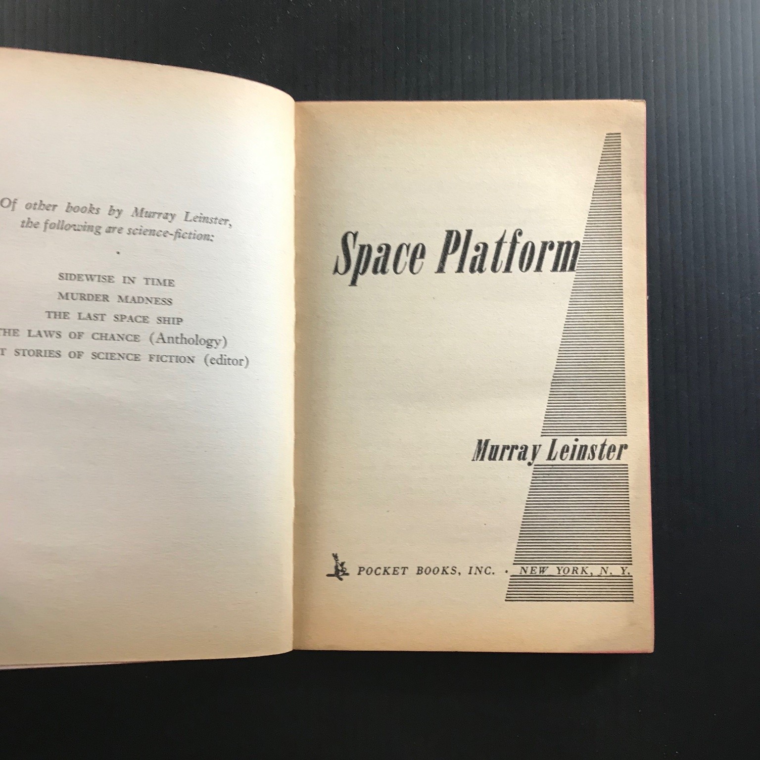 Space Platform Murray Leinster 1953 Pocket Book Sci-Fi Adventure Earle Bergey