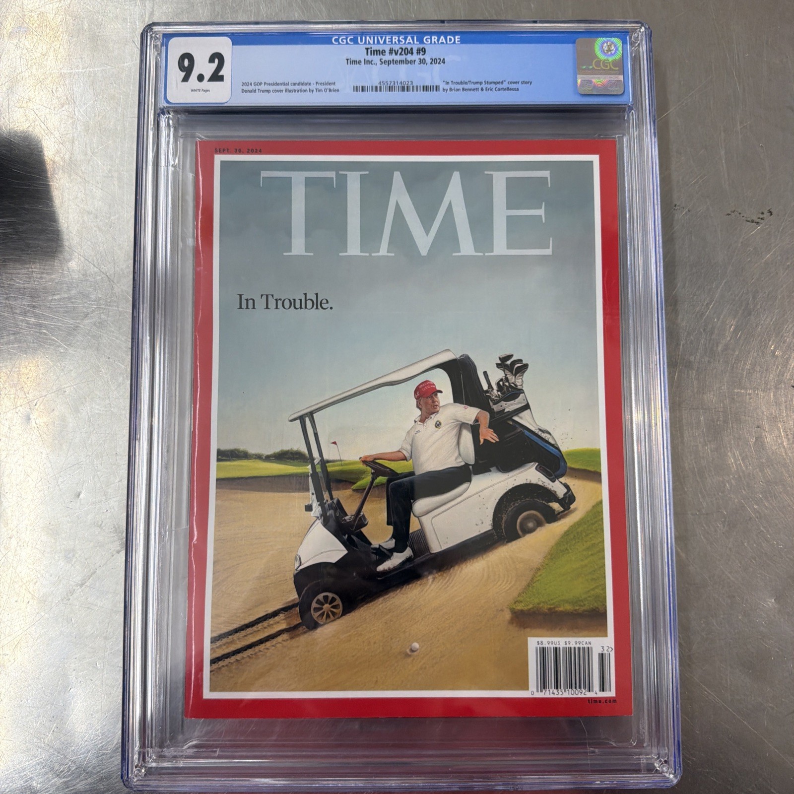 ?Time Magazine Donald Trump In Trouble – September 30 2024 CGC 9.2. RARE!!! ?