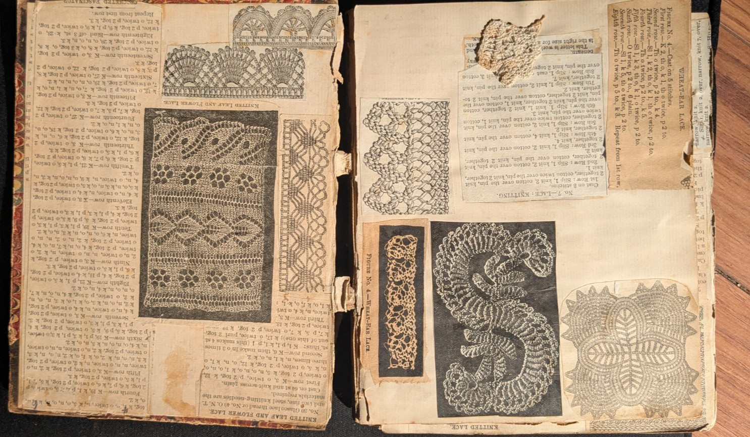 1896 Handwritten Lace & Knitting Pattern Book • Gina Burns SF • Samples Included