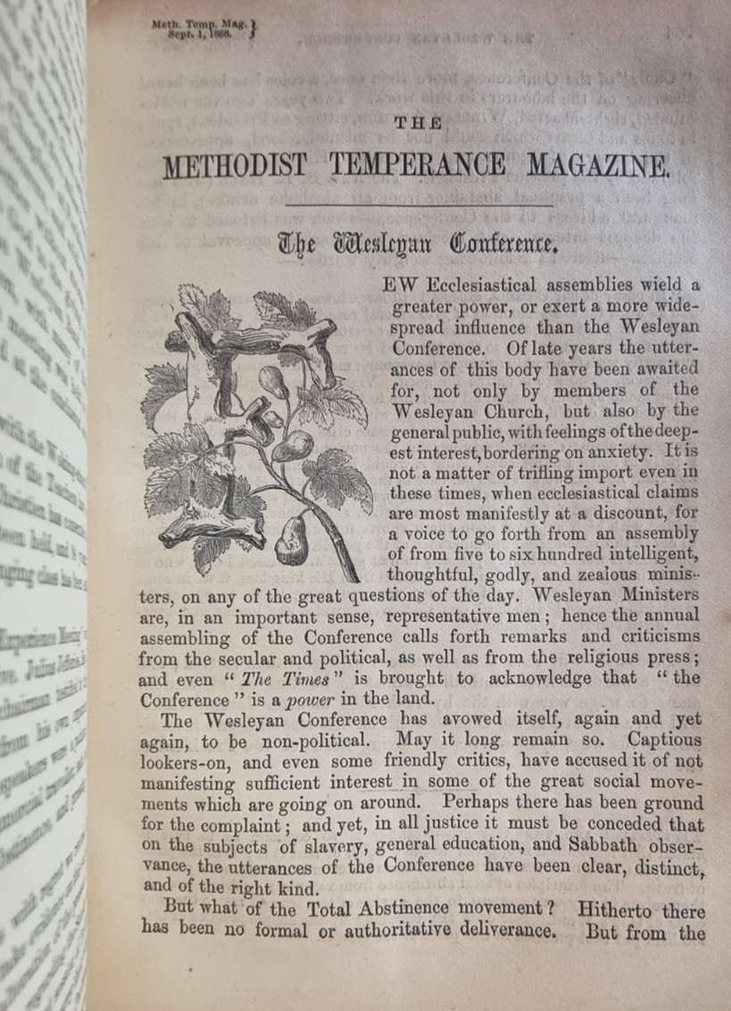 1868 Methodist Temperance Magazine First Year Vol 1 Half Leather Wesleyan
