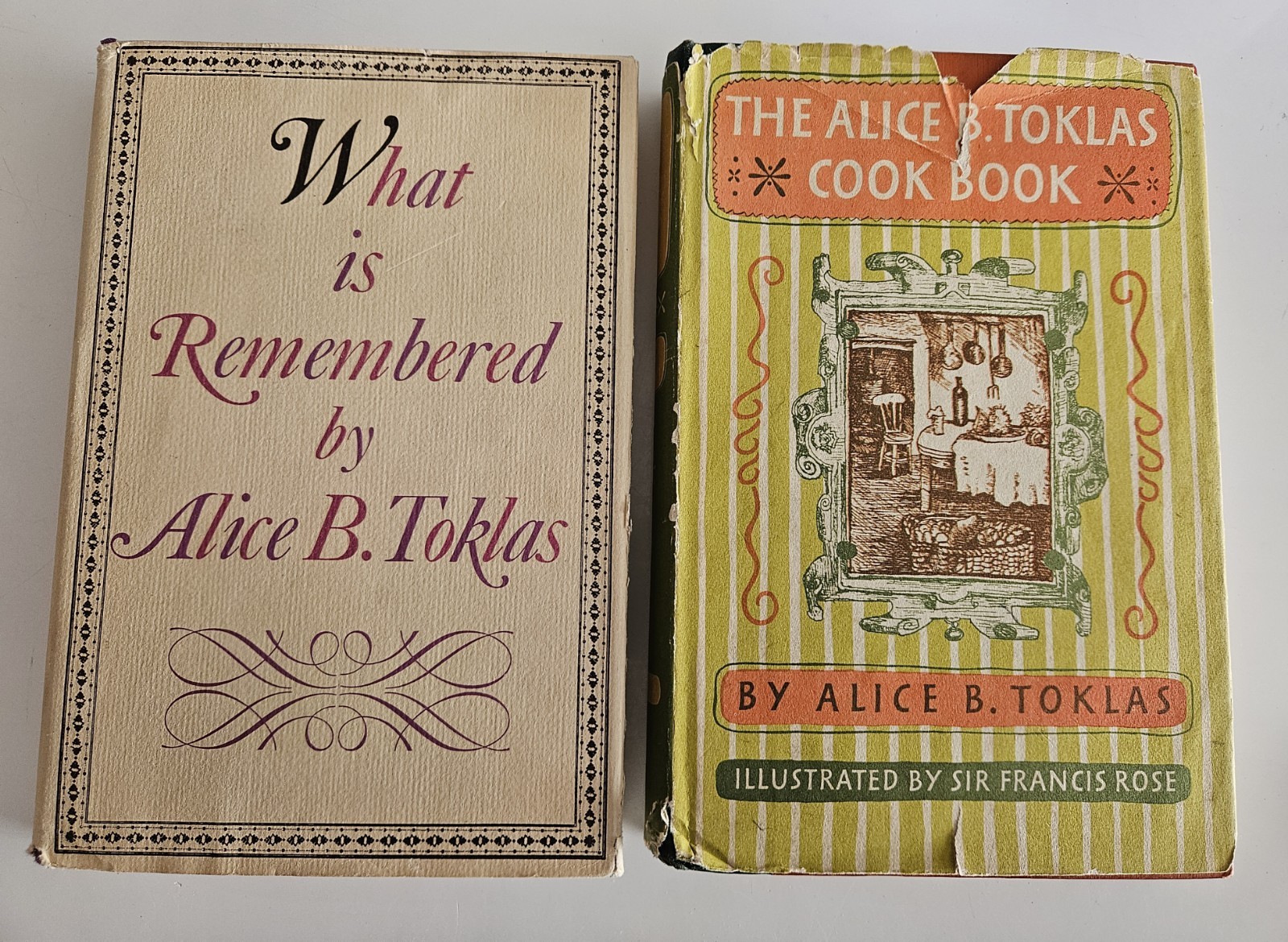 Alice B. Toklas Lot: Cook Book 1954 Harper DJ + What Is Remembered 1st Ed DJ