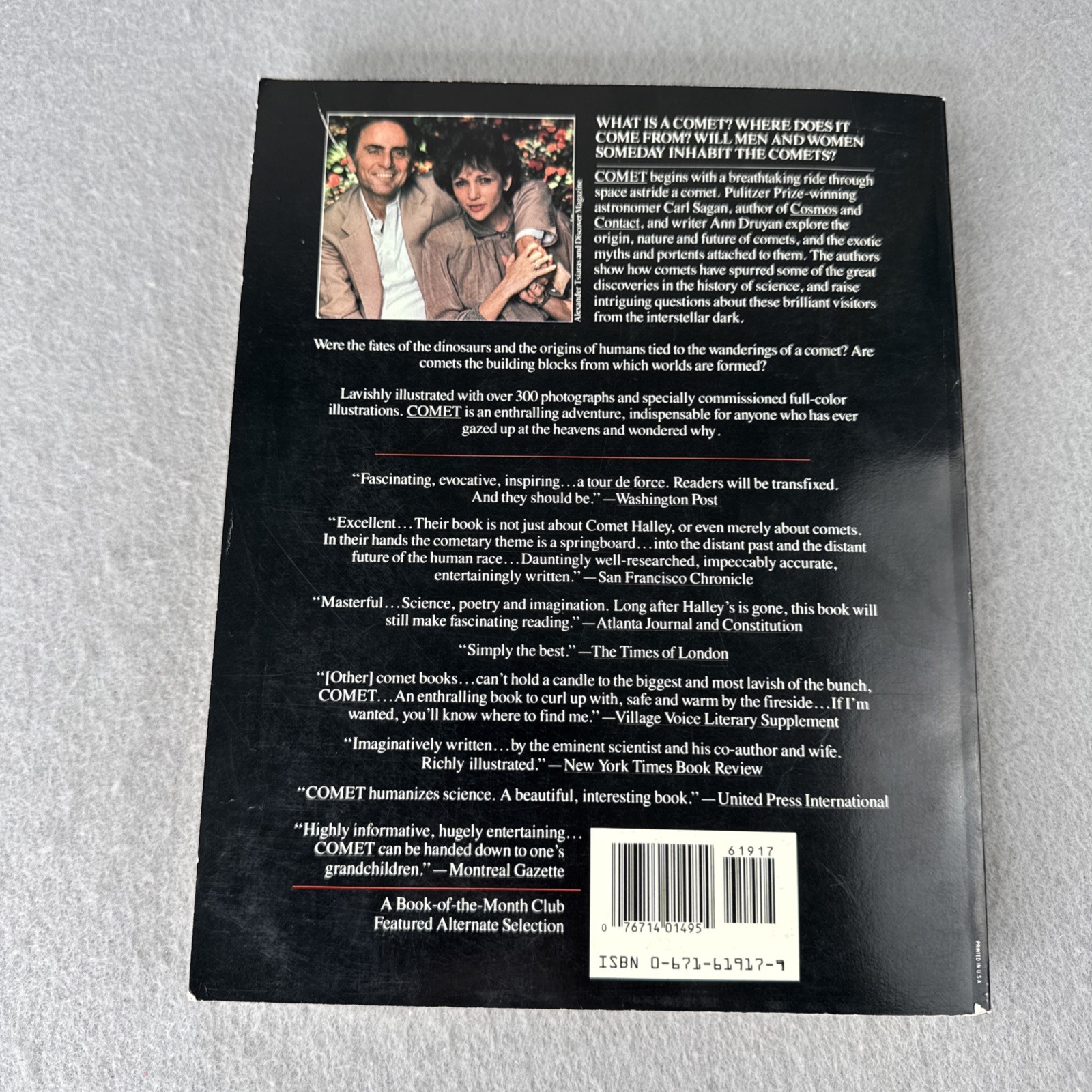 COMET by Carl Sagan + Ann Druyan Large Paperback 1986 Science Fiction Sci Fi