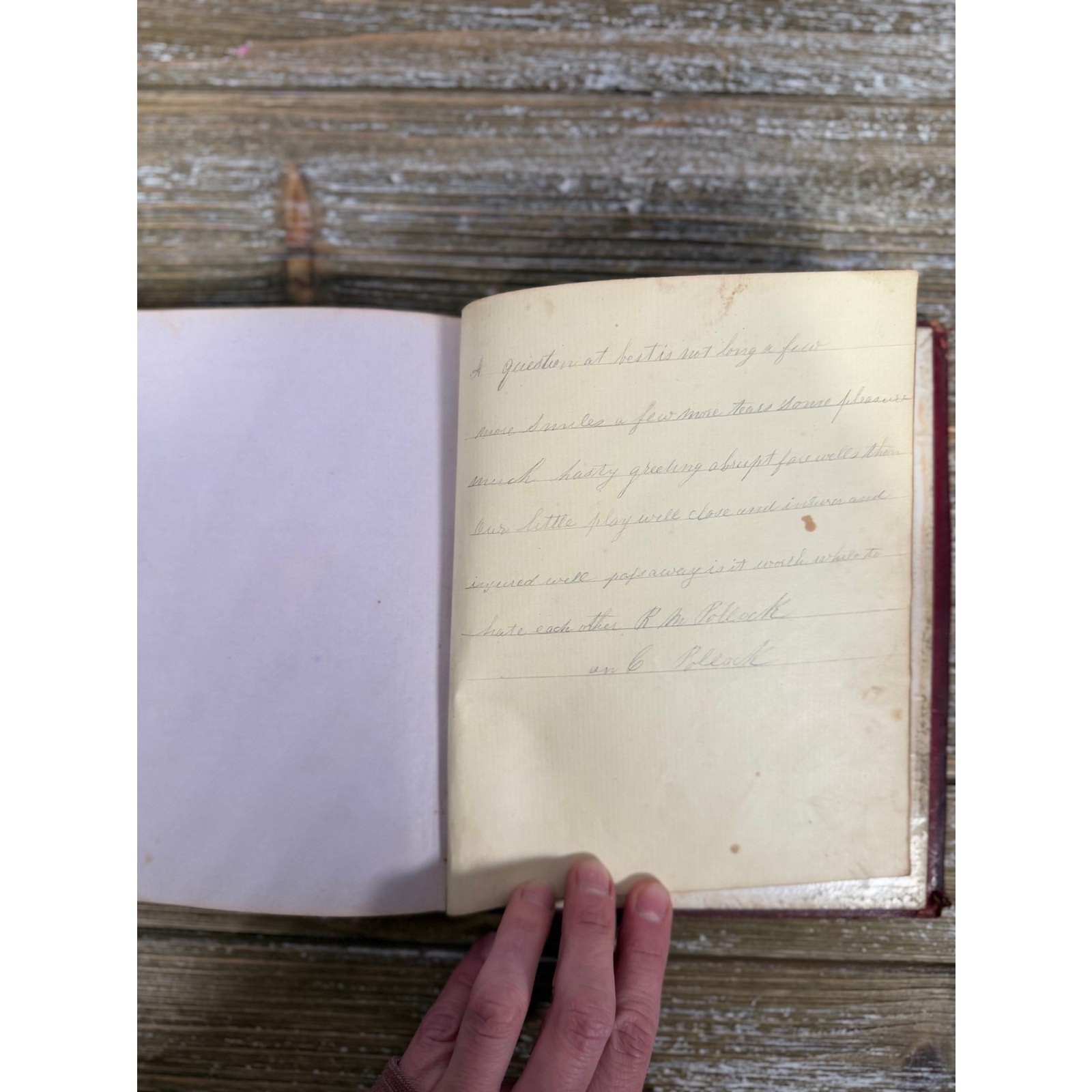 Antique Civil War Era 1860s Love’s Offering Friendship Album Handwritten Notes