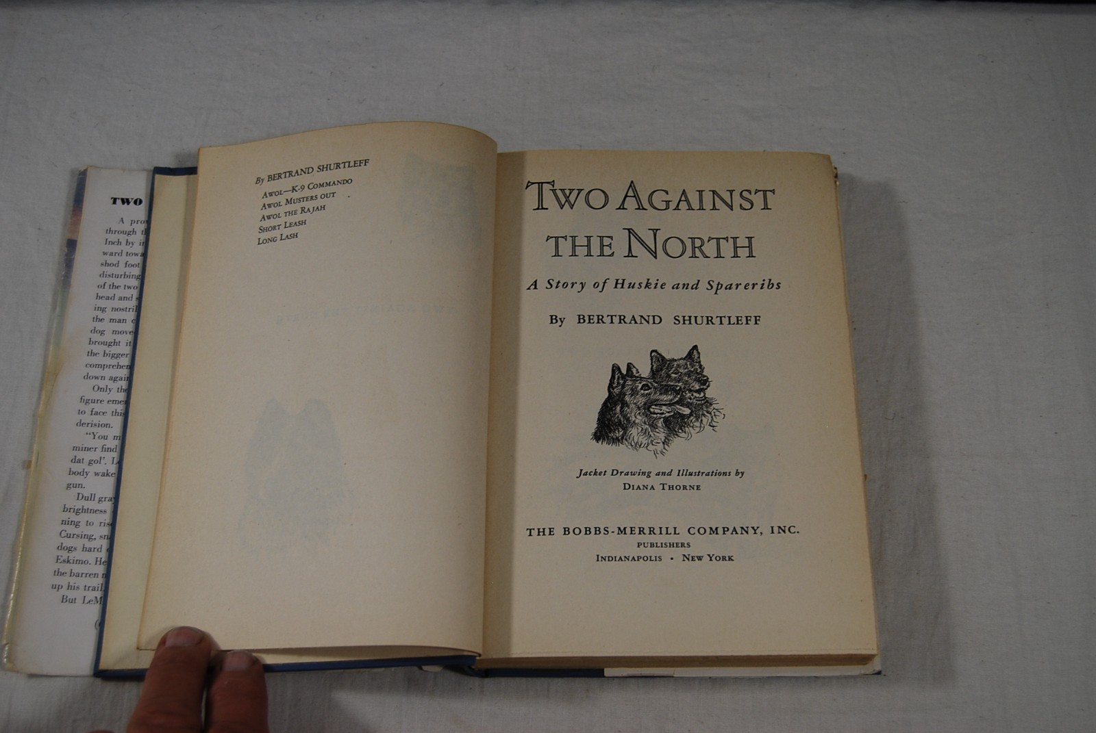 Two Against the North Bertrand Shurtleff 1949 First Edition w/ Dust Jacket