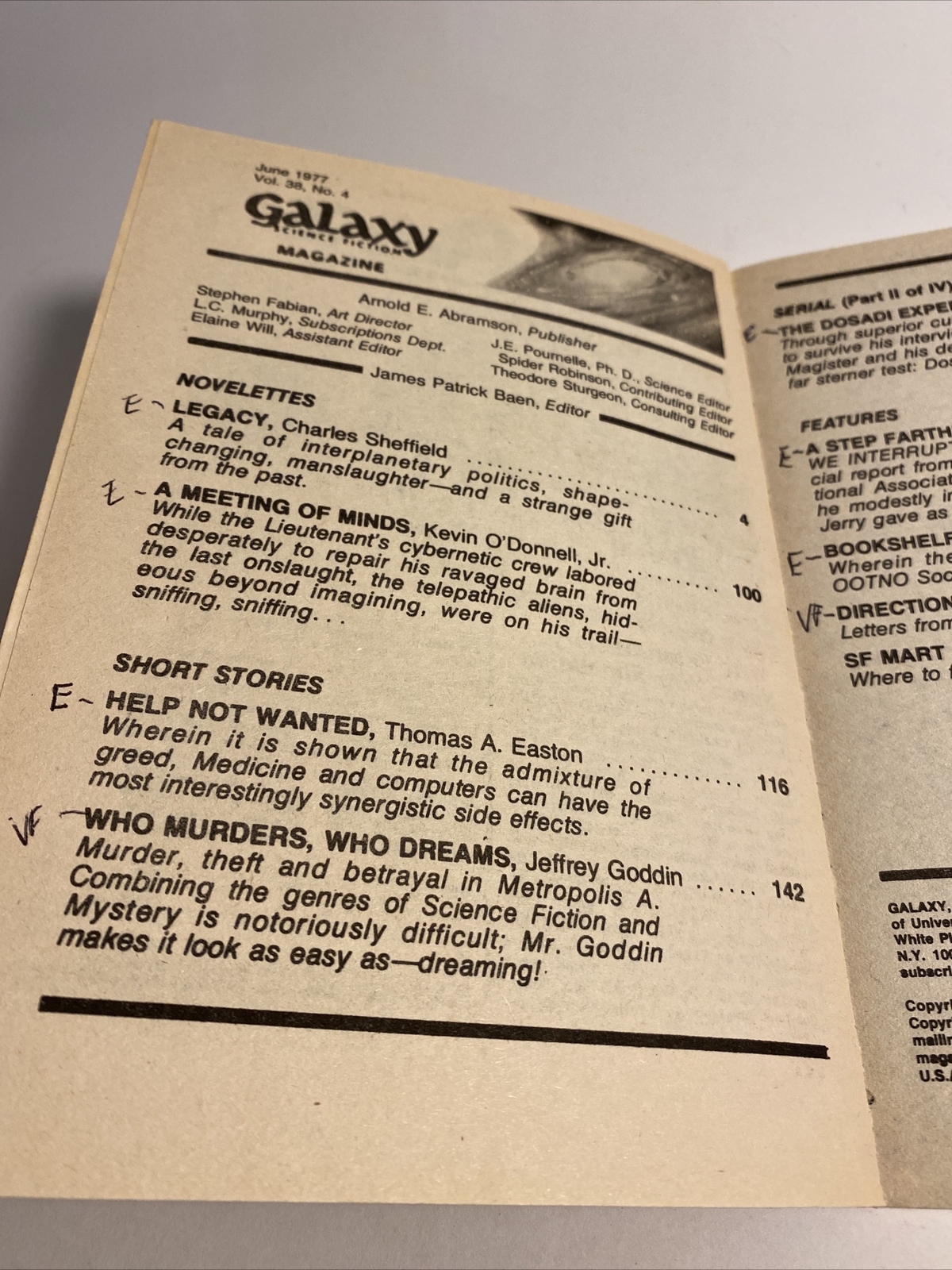 June 1977 Vintage galaxy science fiction magazine If Collab dosadi experiment