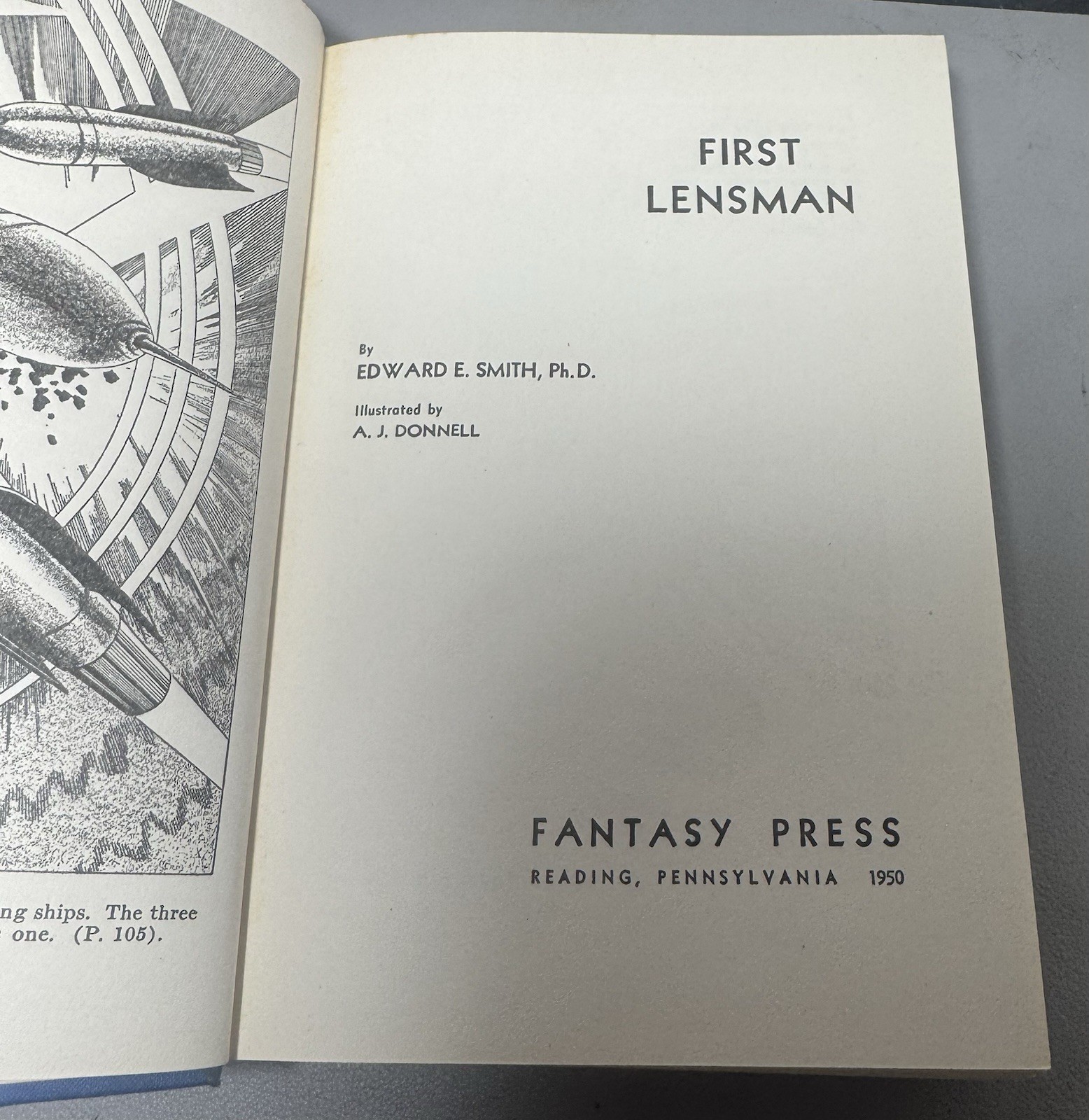„First Lensman“ Edward E. Smith 1952 Fantasy Press Cloth Hardcover Illustrated