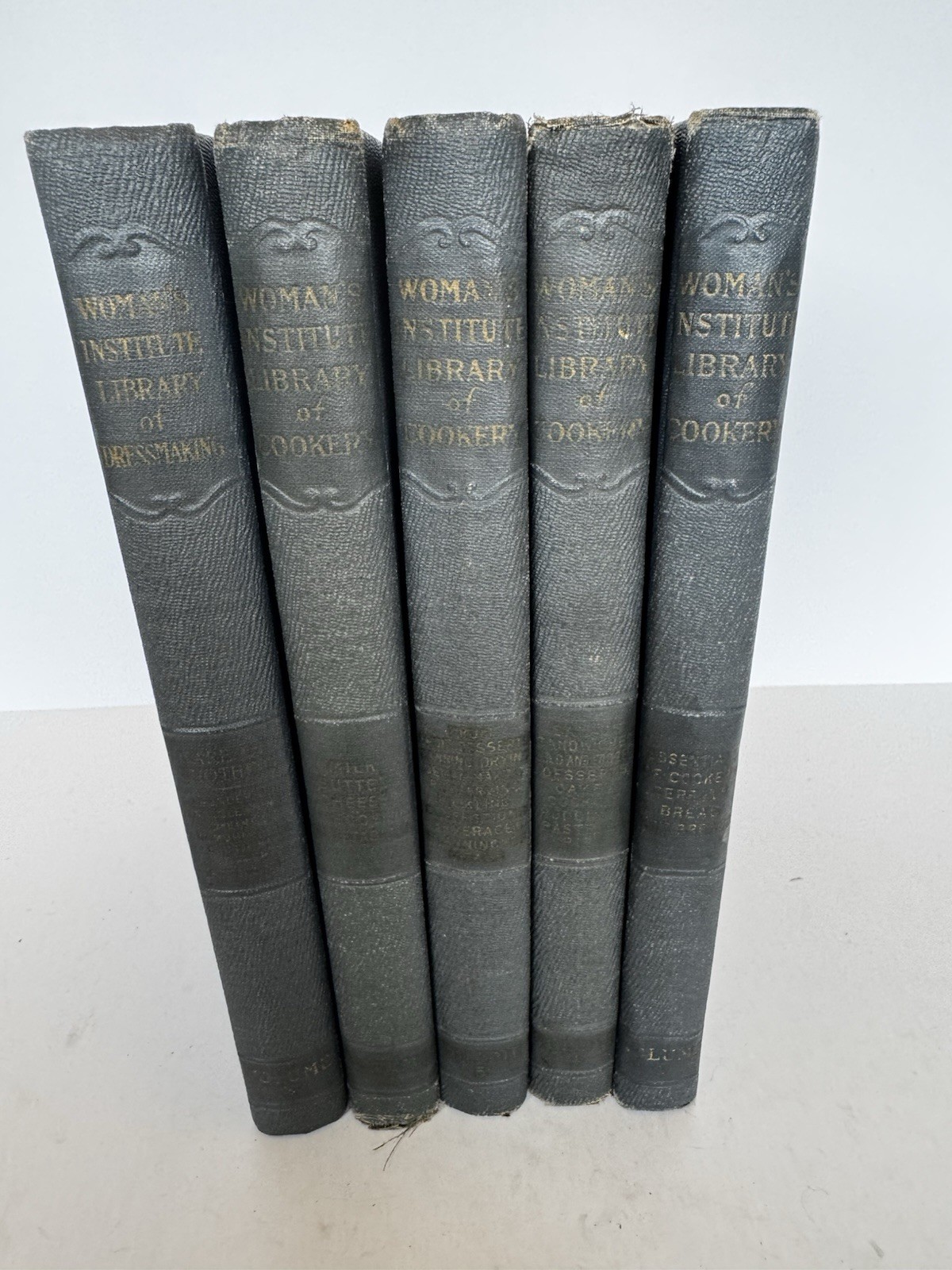 Woman’s Institute Cookery & Dressmaking 5 Vol Hardcover 1st Ed 1926