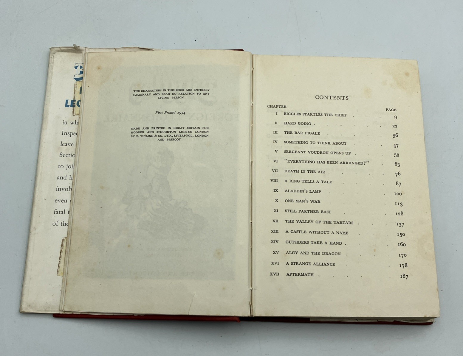 Biggles Foreign Legionnaire Captain W E Johns Hodder & Stoughton 1st Ed 1954