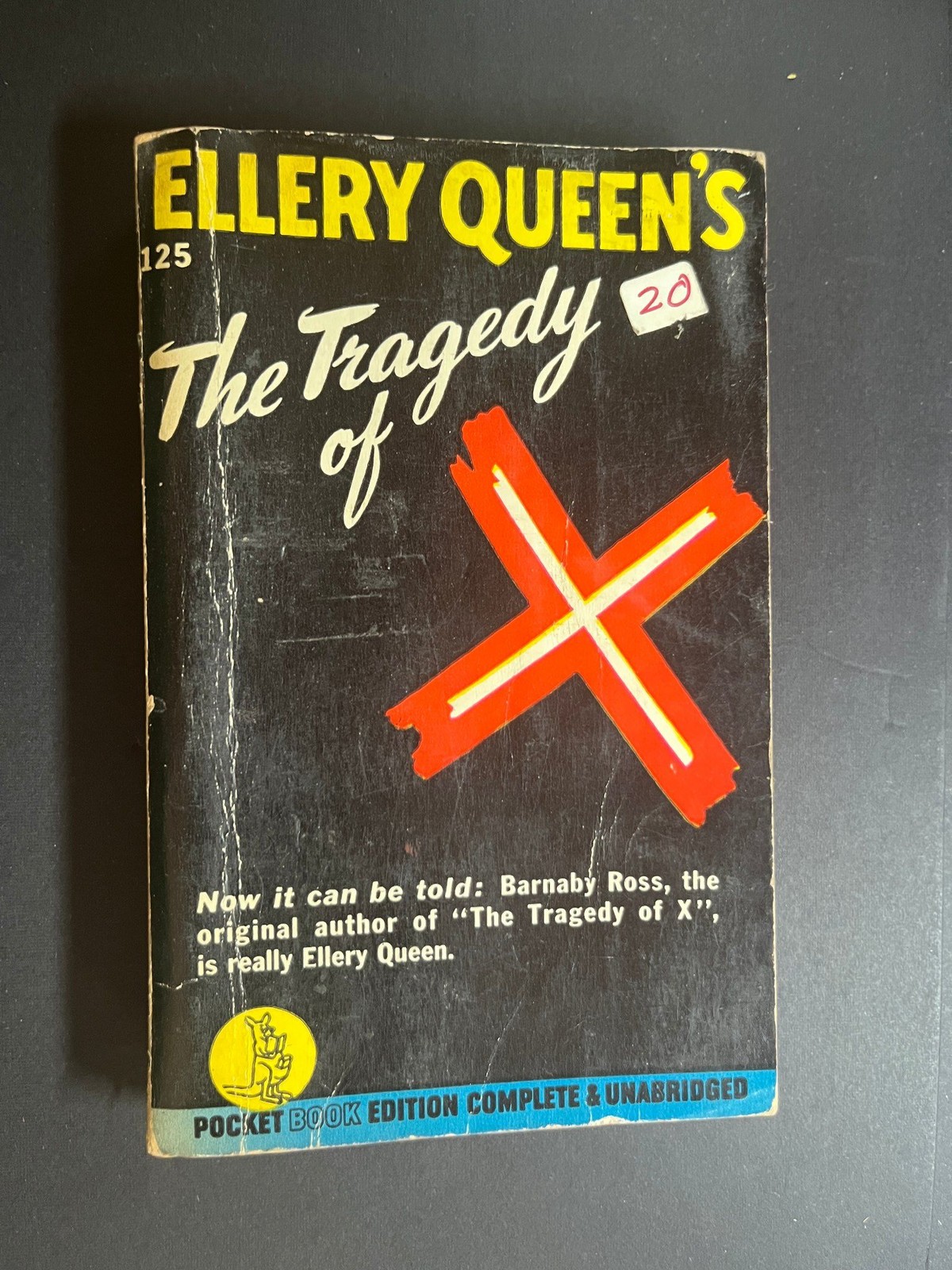 1944 The Tragedy of X by Ellery Queen Mass Market Paperback Pocket Books
