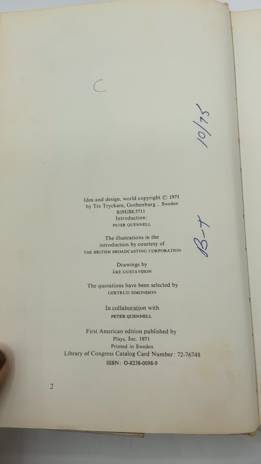 Quotations from Shakespeare Peter Quennell Hardcover 1971