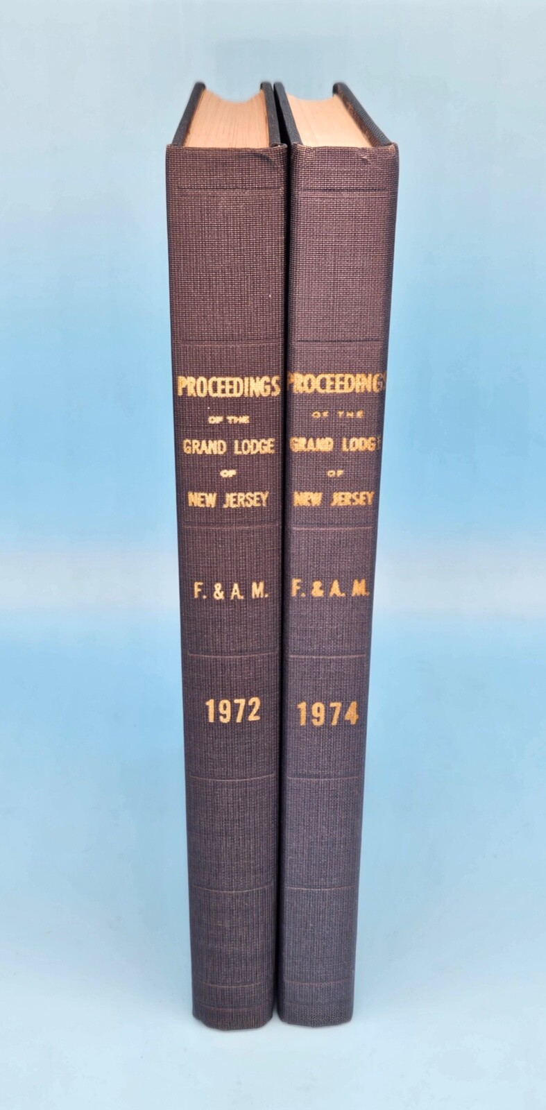 Masonic Proceedings of Grand Lodge New Jersey 1972 & 1974 Lot of 2 Hardcovers