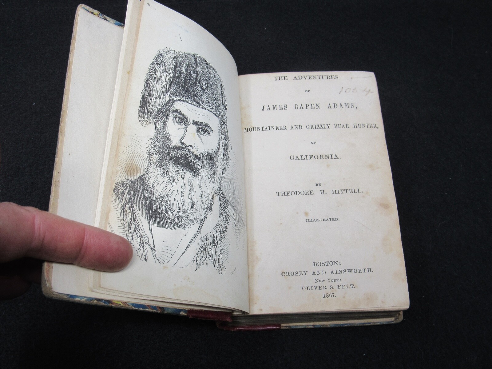 Adventures of James Capen Grizzly Adams in California 1867 Theodore H Hittell