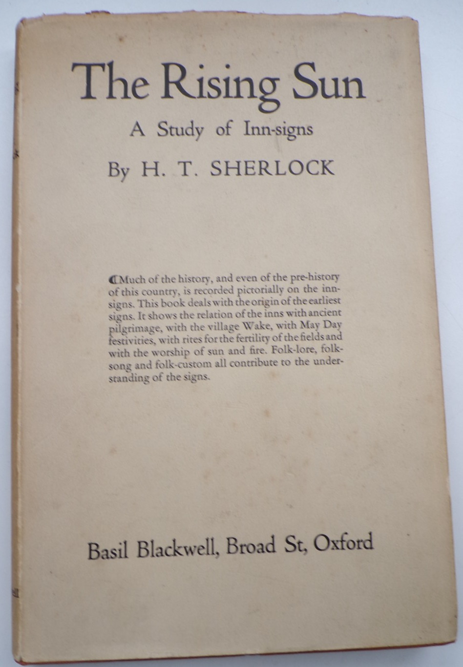 The Rising Sun 1937 A Study of Inn-Signs H.T. Sherlock Rare!