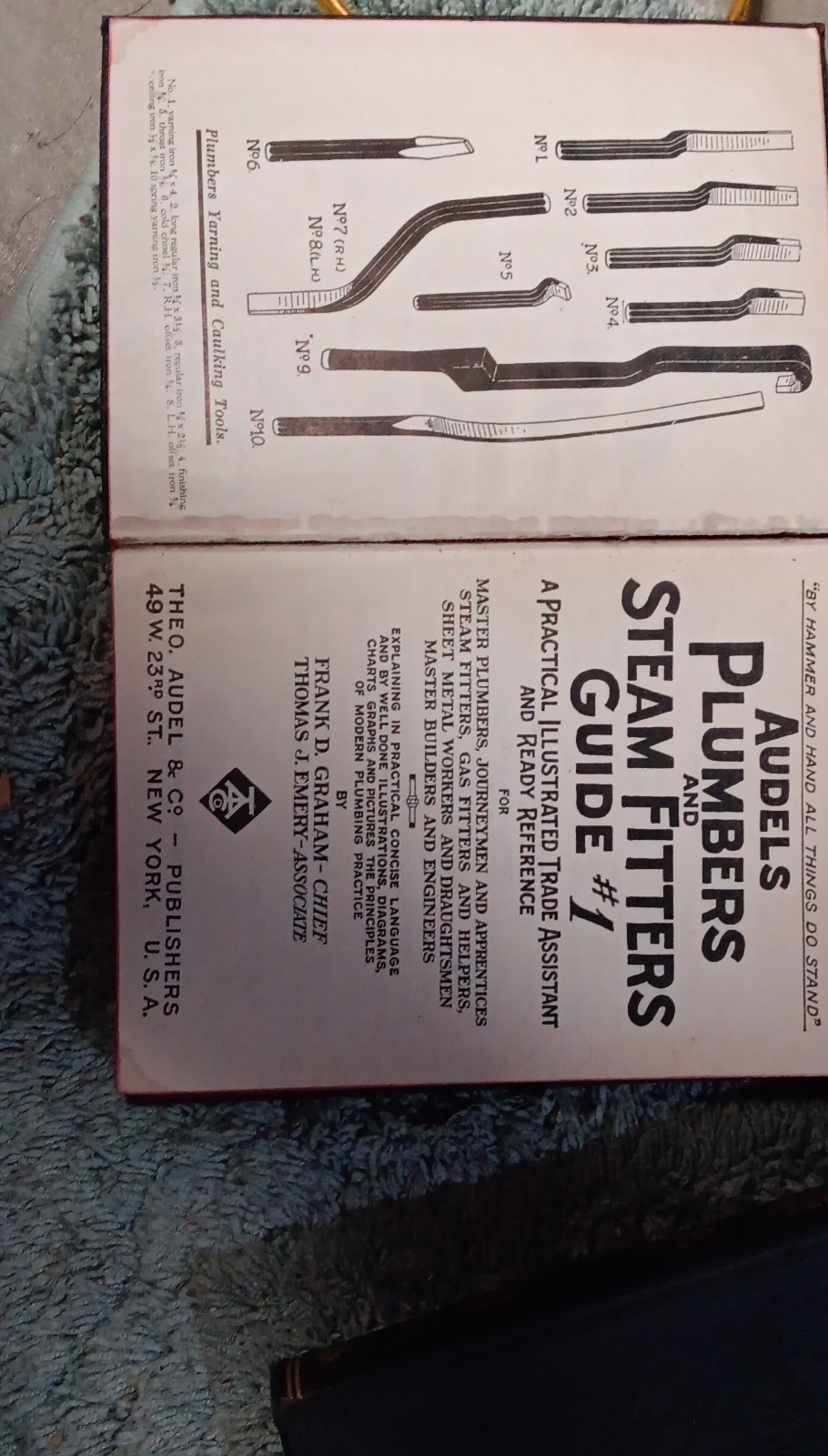 Theo Audel Plumbers Steam Fitters Guide Vol 1 & 2 1941 Hardcover Illustrated