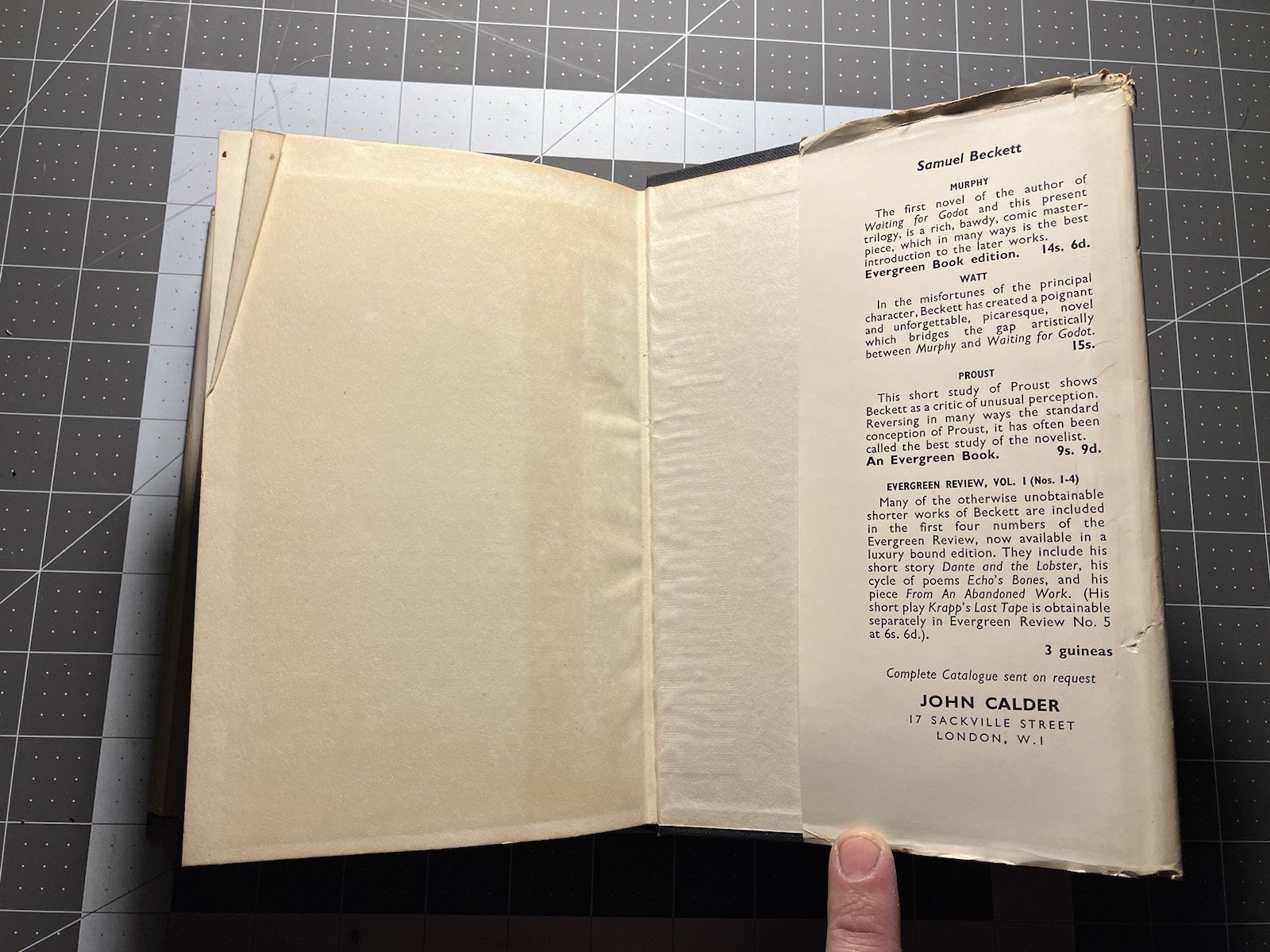 Three Novels by Samuel Beckett (1959 Calder Hardcover)