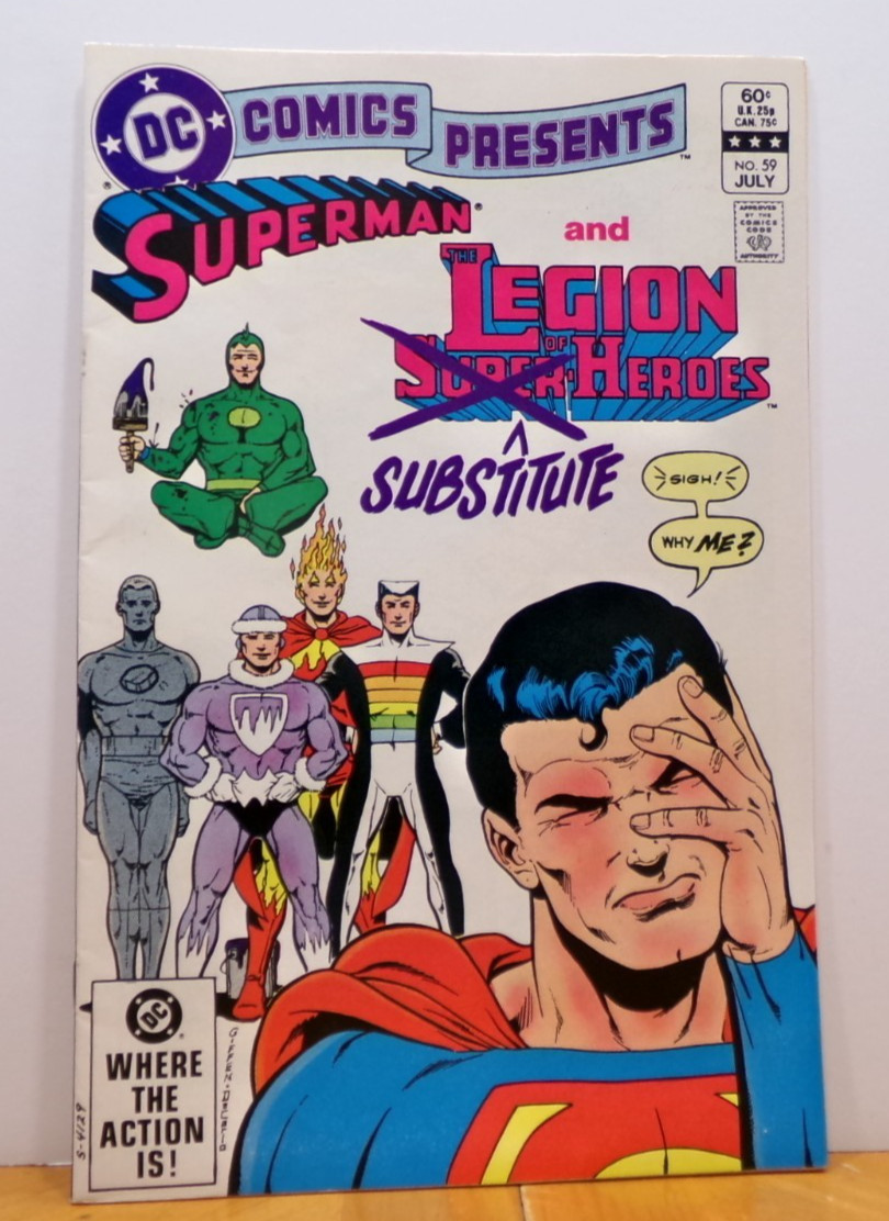 STUNNING ARTWORK DC COMIC BOOK SUPERMAN AND THE LEGION OF SUBSTITUTE HEROES # 59