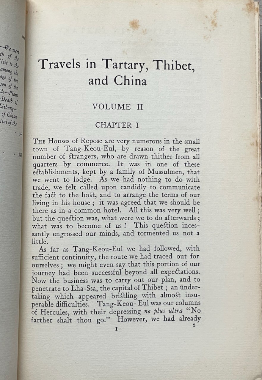 Travels in Tartary, Thibet and China 1844-1946 Vol 2 / Wm. Hazlitt / Harper 1928