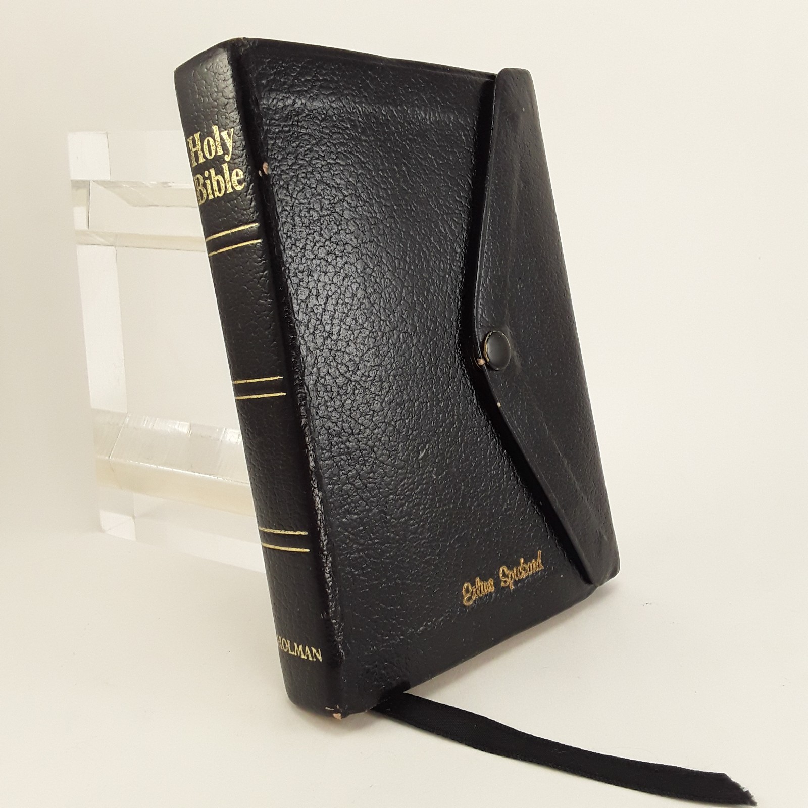 Holy Bible KJV Pocket Size, Red Letter, Snap, Black Bonded Leather, 1982 Holman