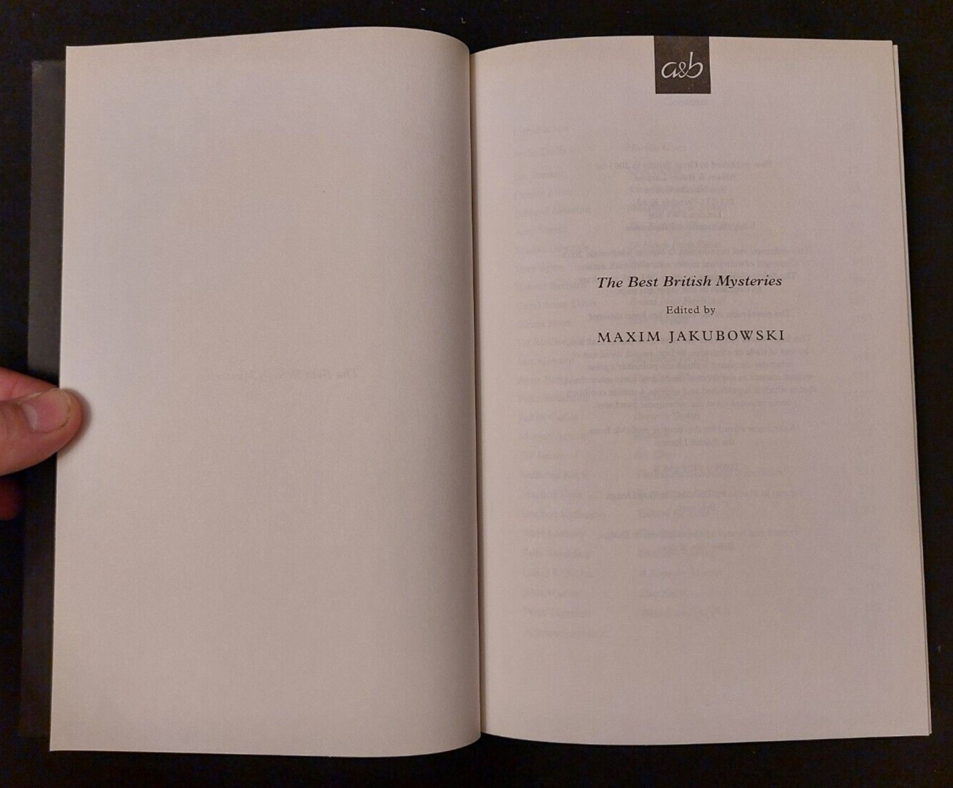 The Best British Mysteries (Vol 1) edited by Maxim Jakubowski / Hardback