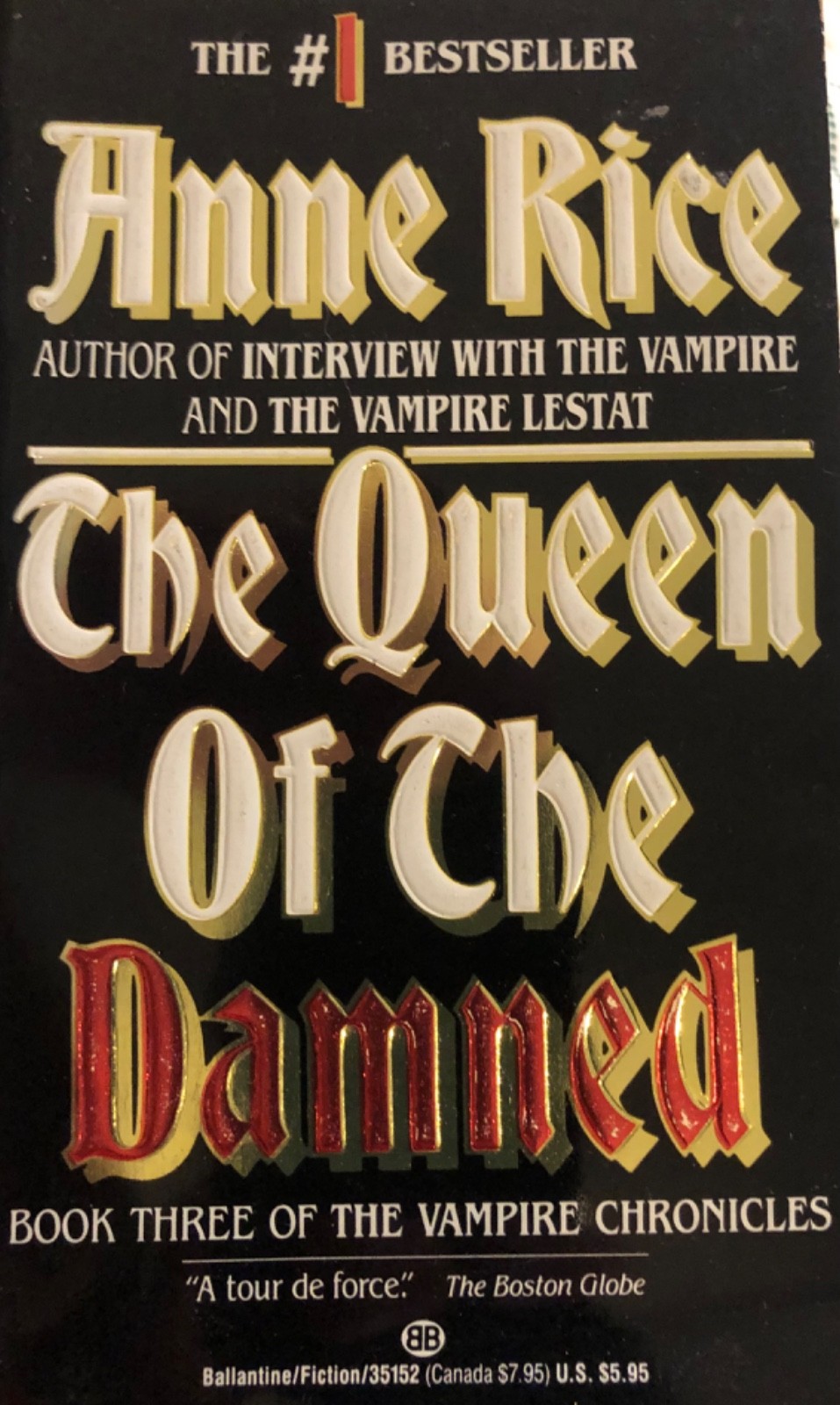 ANNE RICE SIGNED BOOK QUEEN OF THE DAMNED!