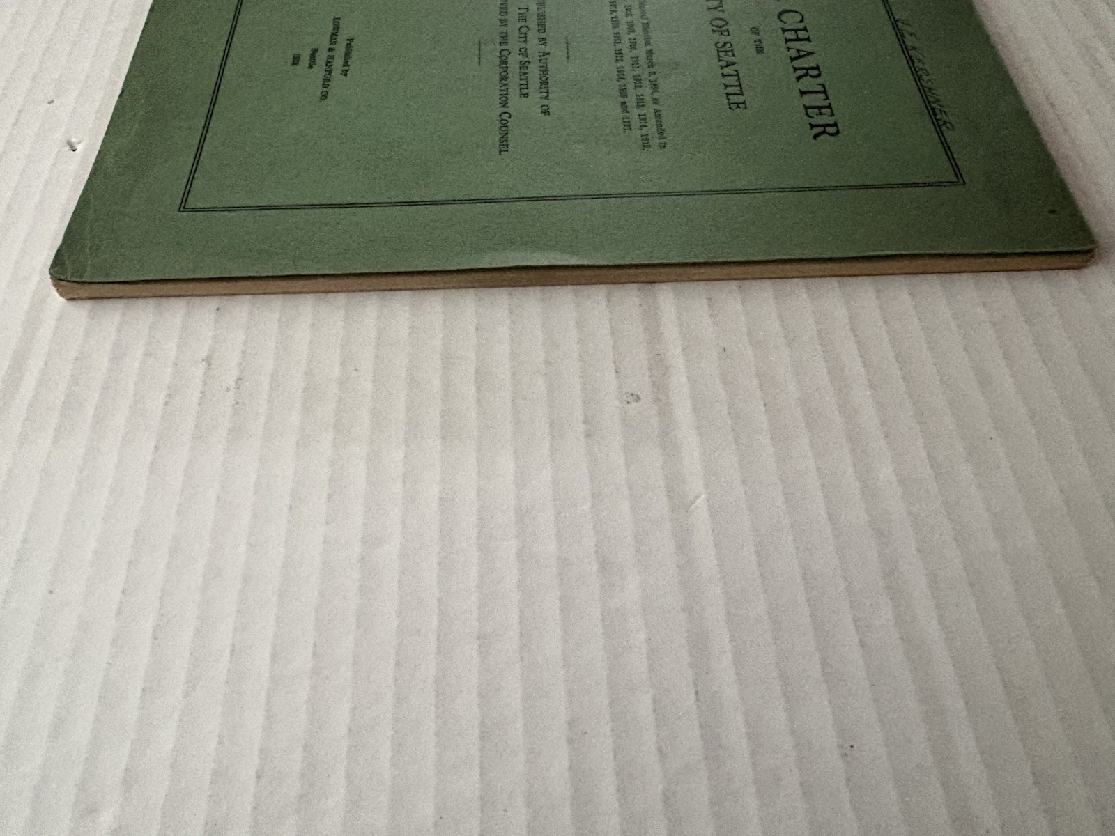 The Charter City of Seattle WA Lowman & Hanford company 1928 VG+