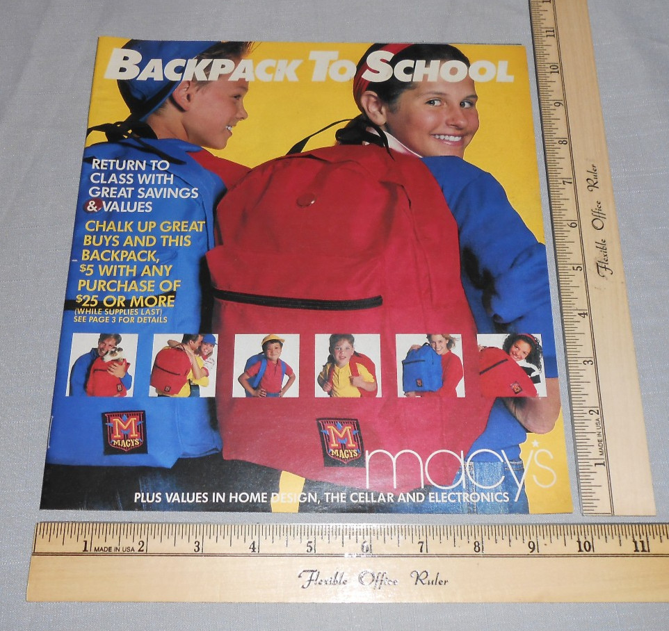Vtg 1987 MACYS Store Circular Ad 1980s Back To School Kids Fashion Mens Womens