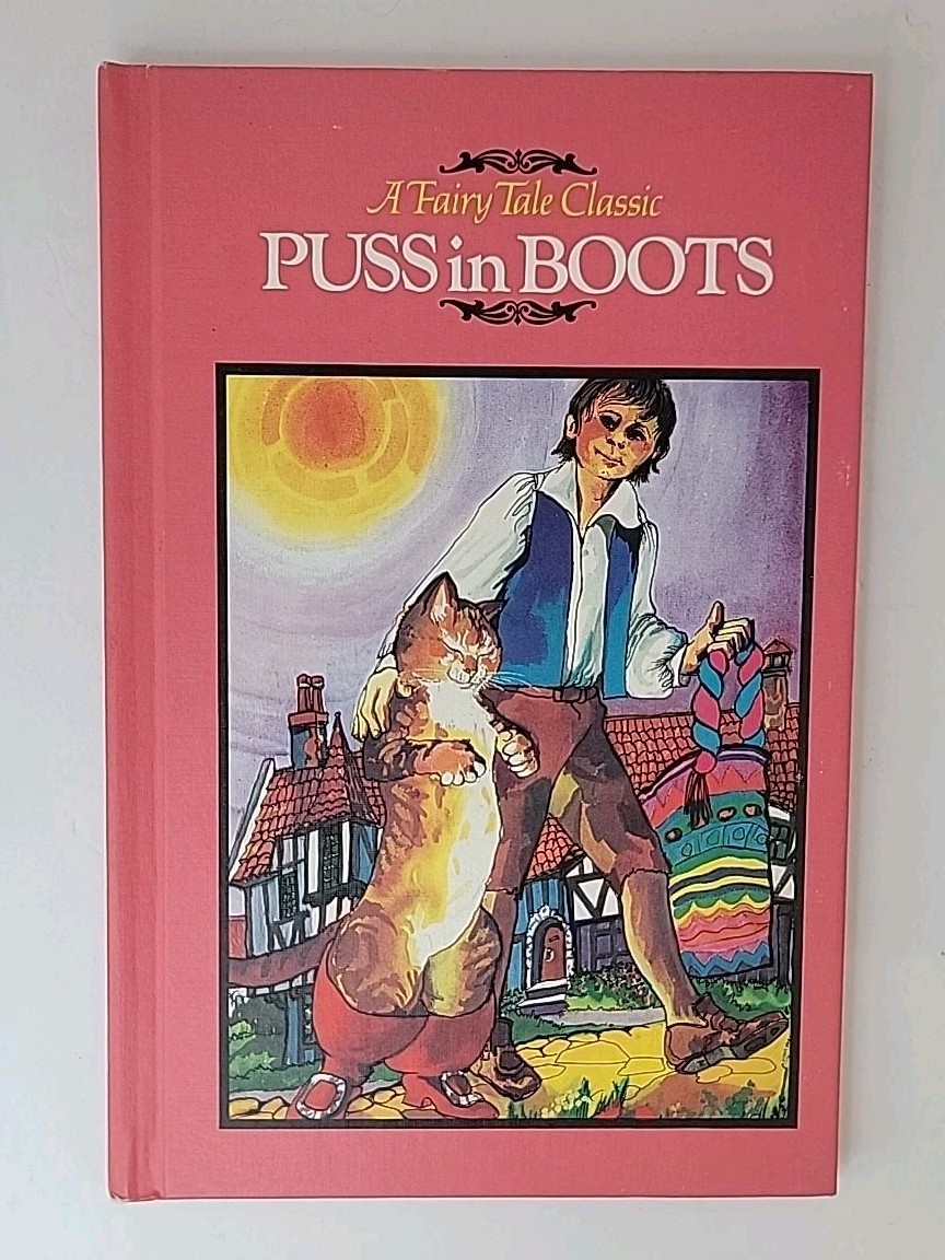 Vtg 1982 Puss In Boots, A Fairy Tale Classic Grolier Enterprises Hardcover Book