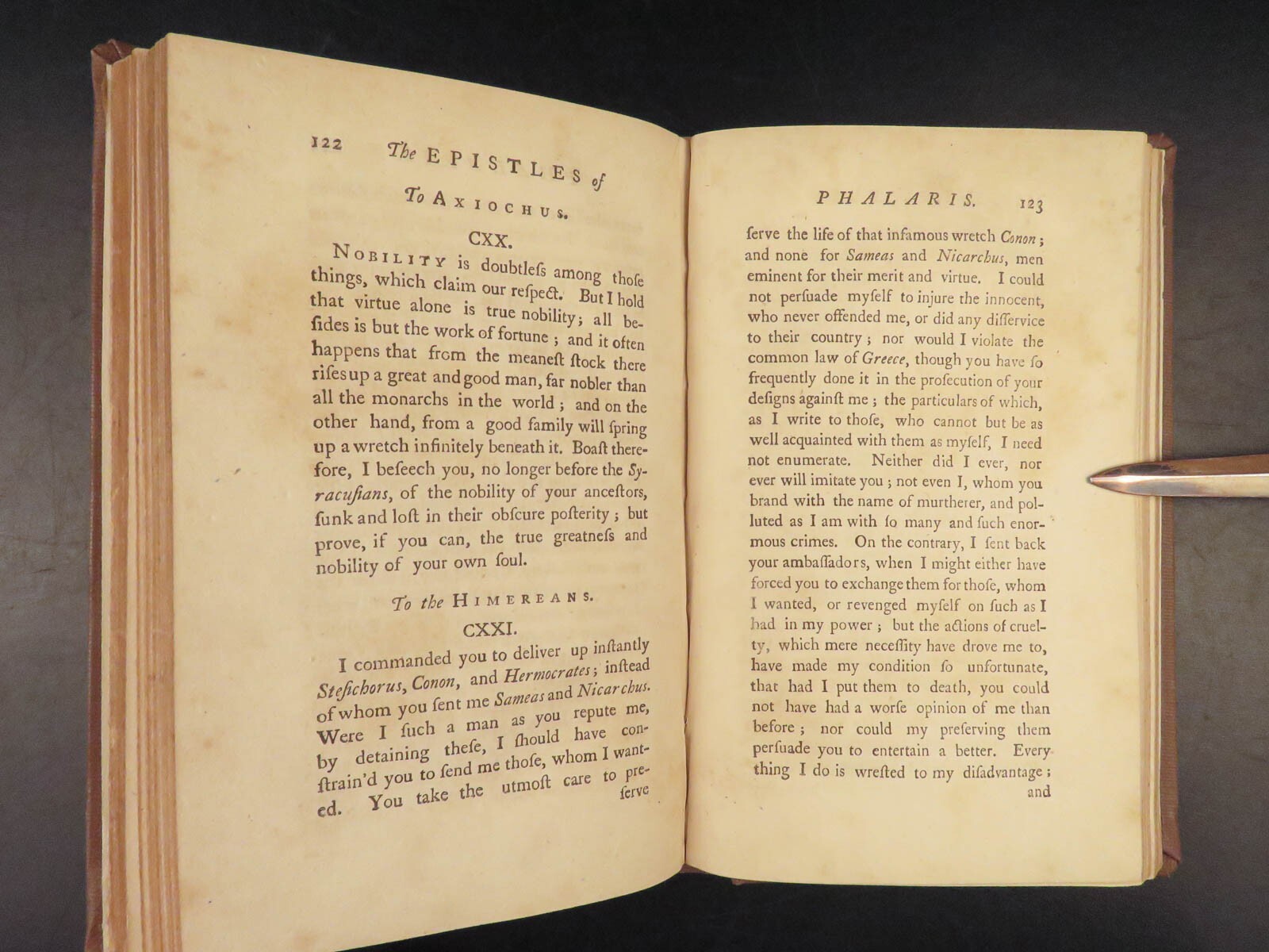 1749 Epistles of Phalaris 1ed GREEK Letters Demosthenes Pythagoras Hippocrates