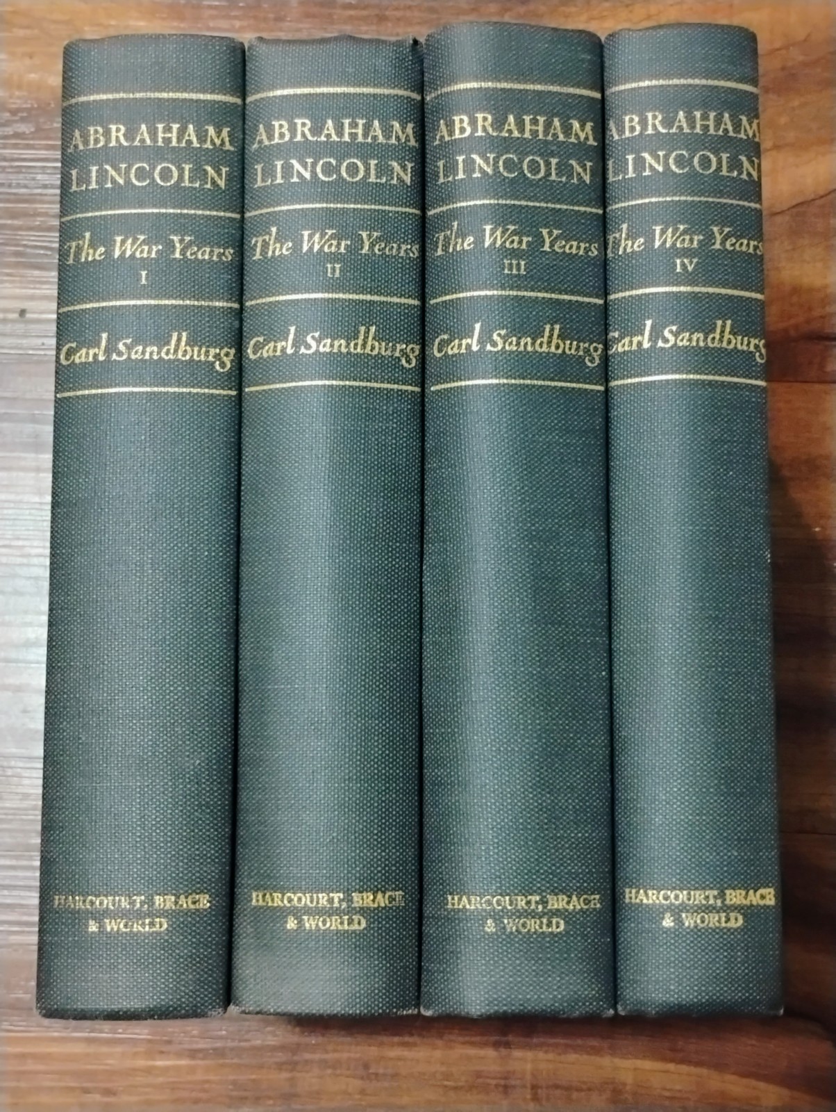 Abraham Lincoln: The War Years by Carl Sandburg (4 Volumes) 1939 First Edition