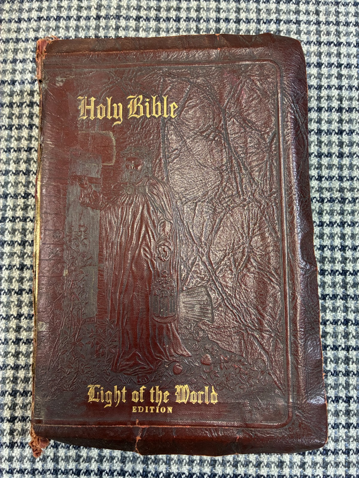 Vintage 1954 King James Version Holy Bible Light of the World Edition