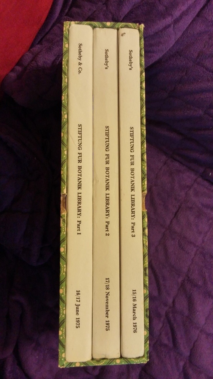 Stiftung Fur Botanik Library Sotheby 3 Volume Set 1975 HC slipcase RARE
