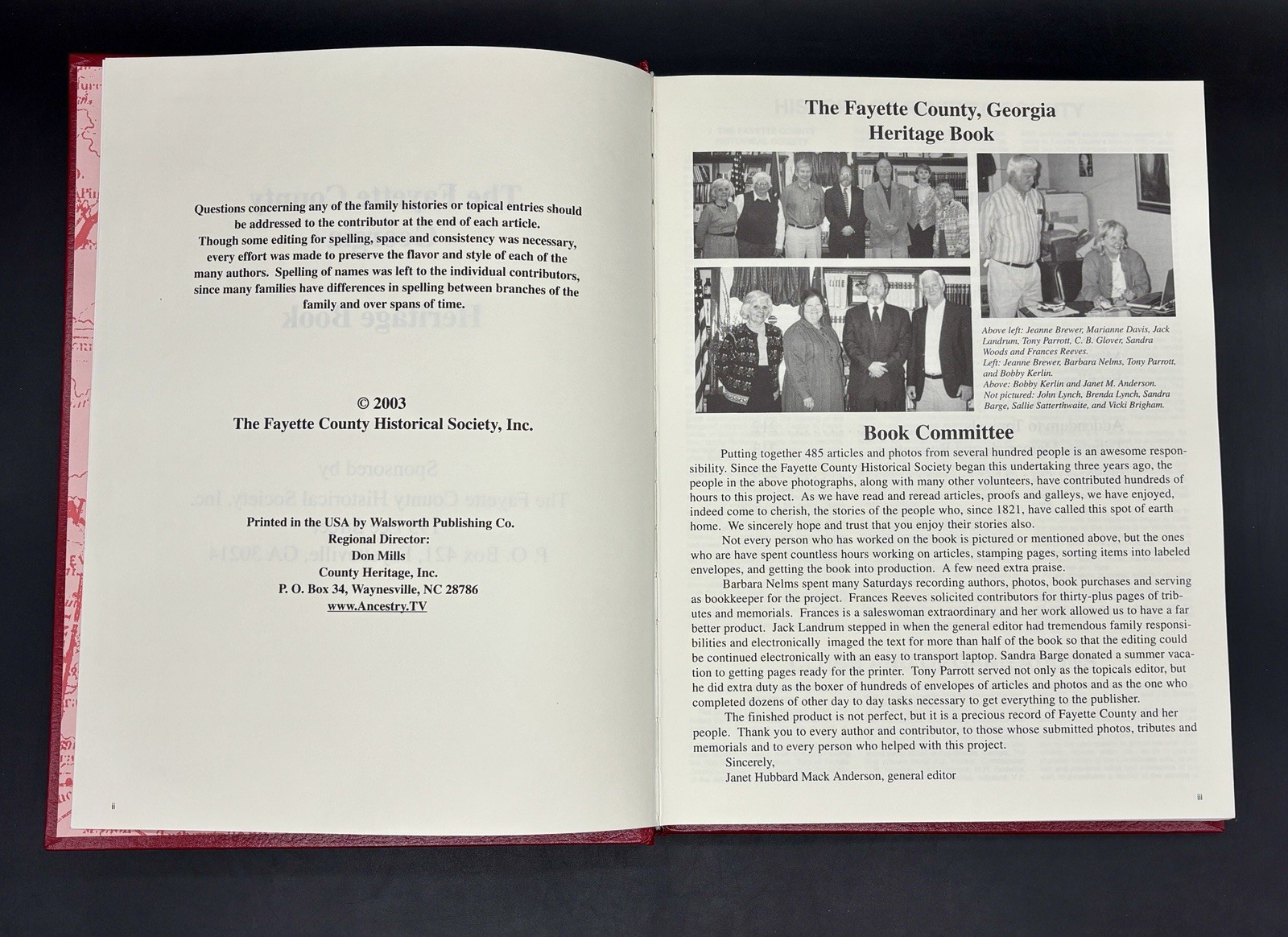 The Fayette County Georgia Heritage Book~History~Genealogy~Families~Photos~2003