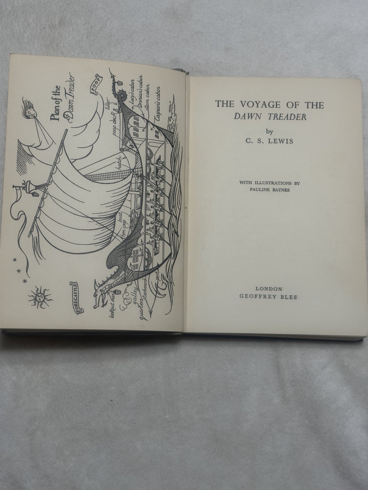 Vintage C.S. Lewis Voyage of the Dawn Treader 1960 HC Geoffrey Bles Ex Library
