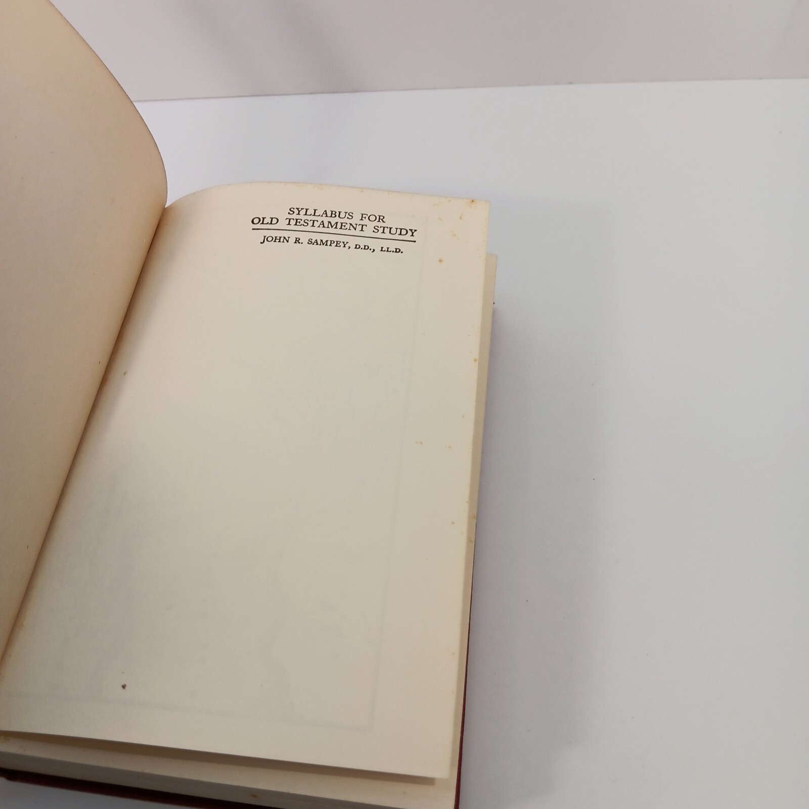 Syllabus For Old Testament Study, John R Sampey, 6th Ed 1924 Sunday School Board