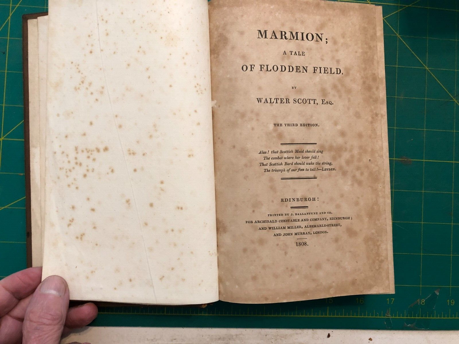 Marmion, A Tale of Flodden Field – Walter Scott – 1808 – United Kingdom