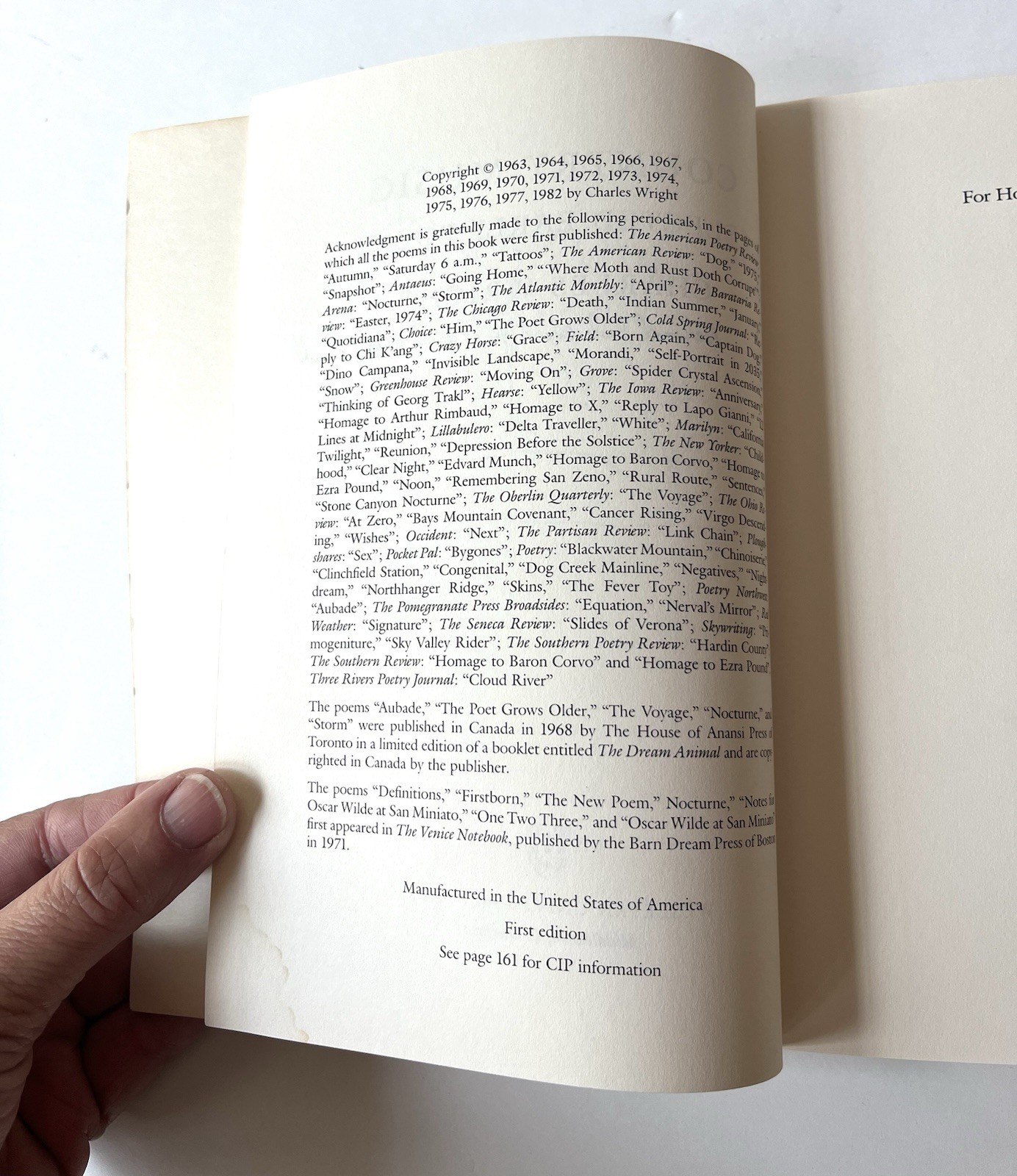 Charles Wright / COUNTRY MUSIC Selected Early Poems 1st Edition Paperback