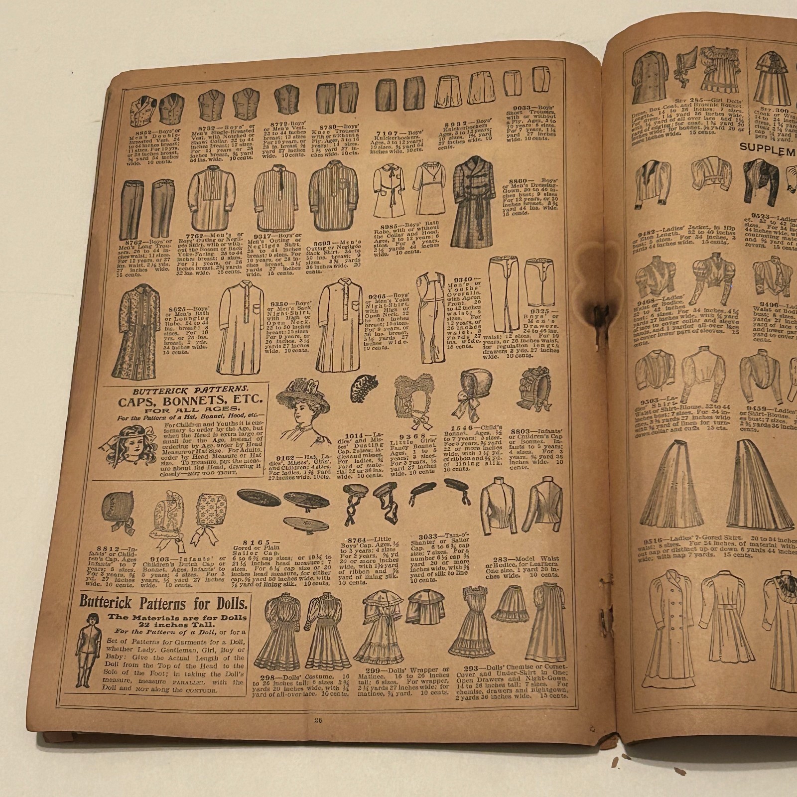 Butterick 1906 Sewing Pattern Catalog Book Ladies Kids Mens Fashion & Designs